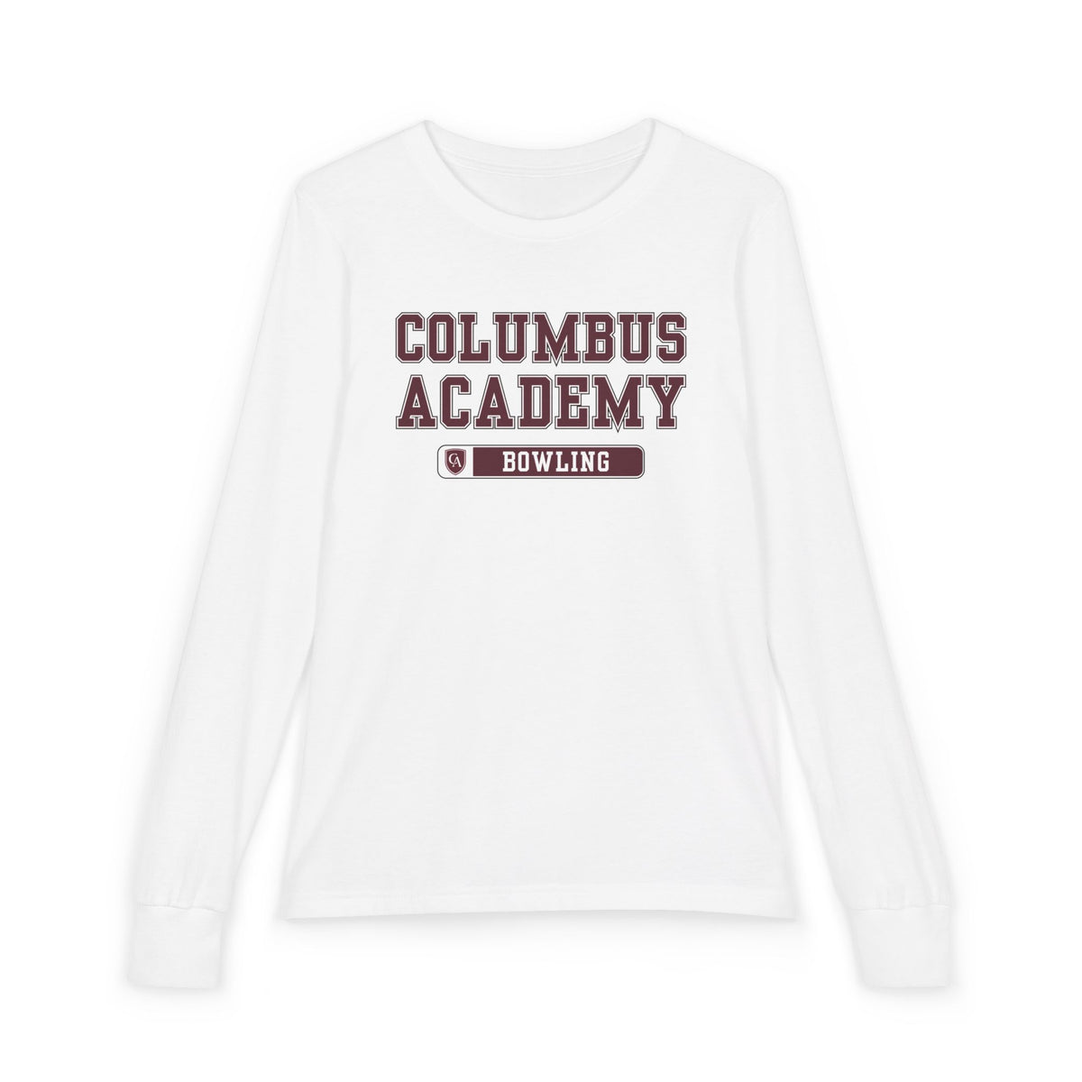 Youth Columbus Academy Bowling Graphic Bella + Canvas Long Sleeve Soft Tee