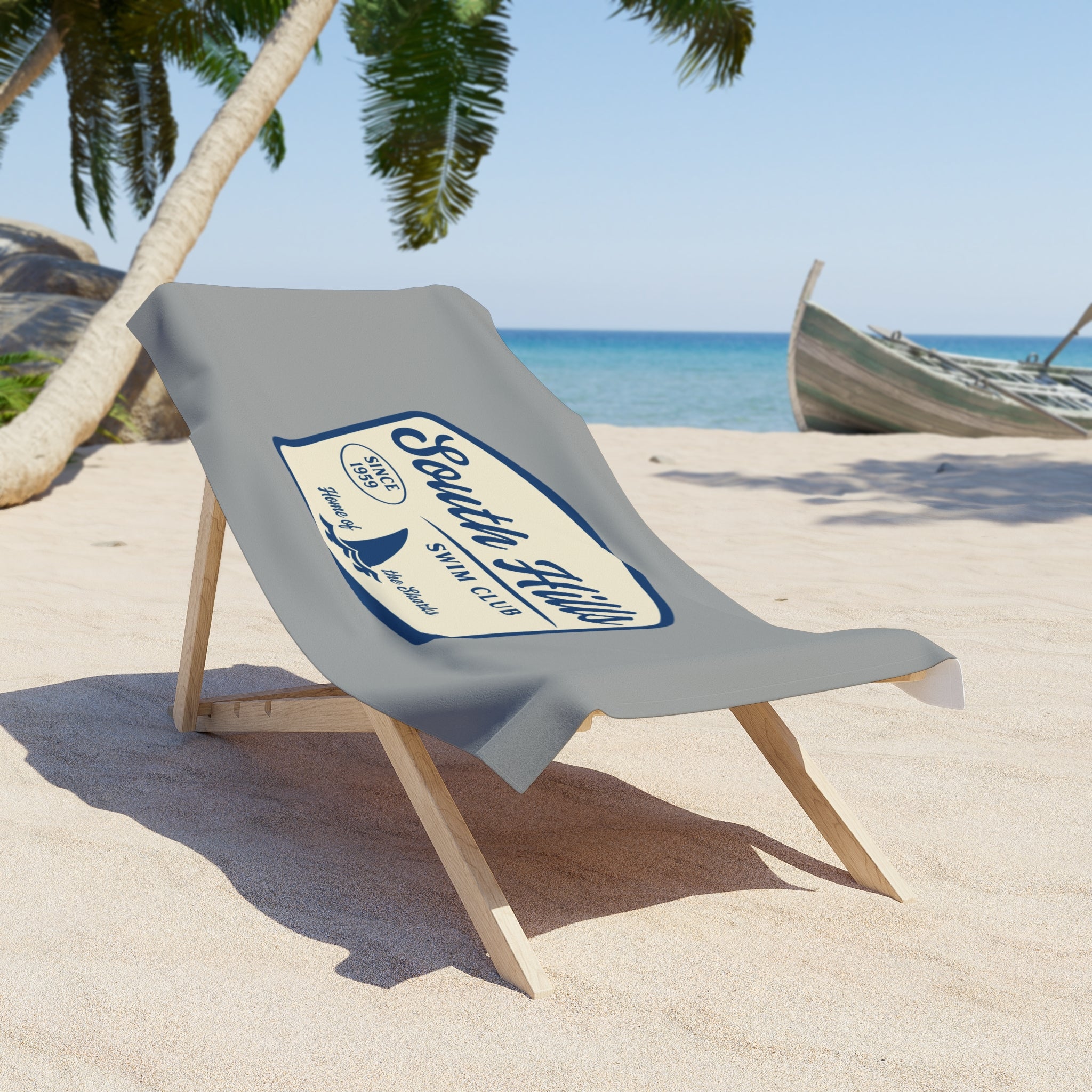 South Hills Swim Club Home of the Sharks Graphic Beach Towel