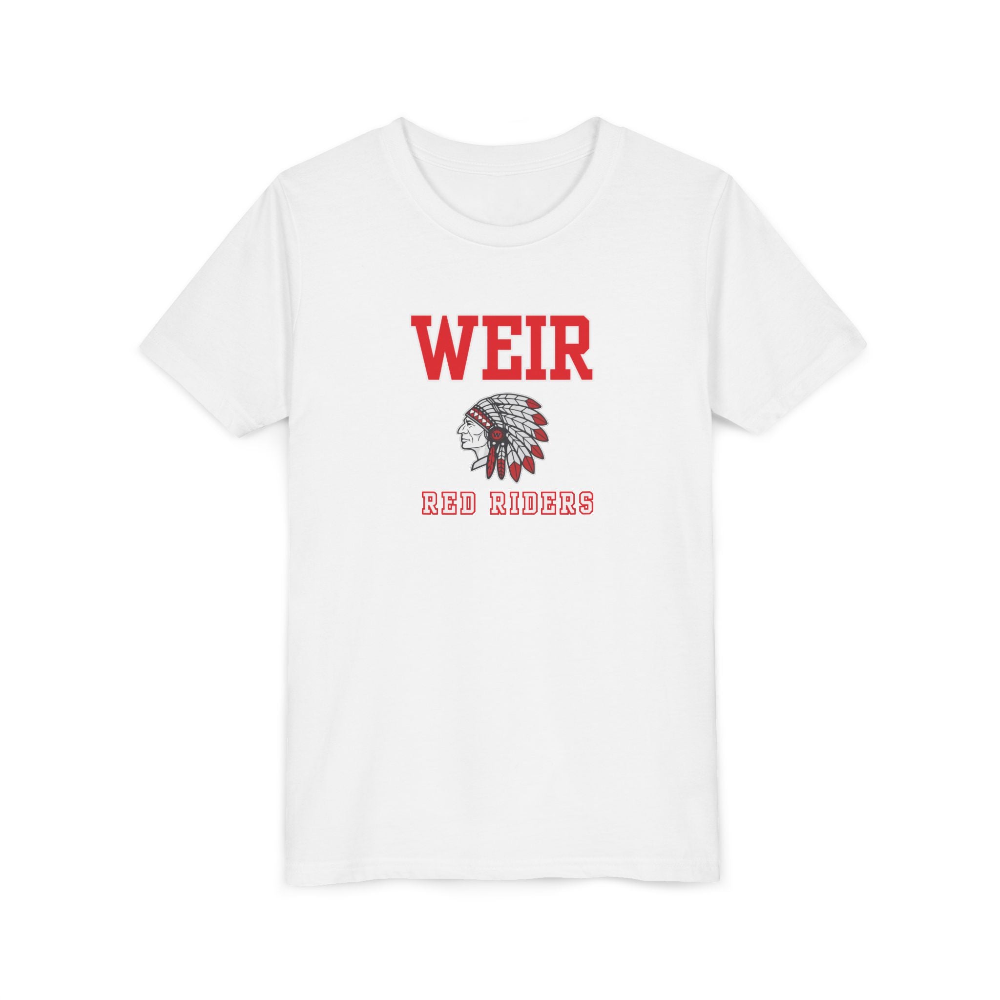 Youth Weir Red Riders Classic Mascot Graphic Short Sleeve Bella + Canvas Soft Tee