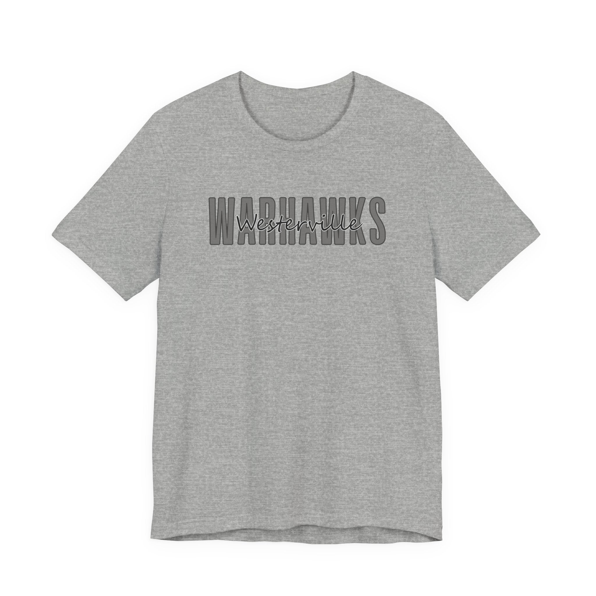 Adult Unisex Westerville Central Warhawks Spirit Script Graphic Short Sleeve Soft Tee