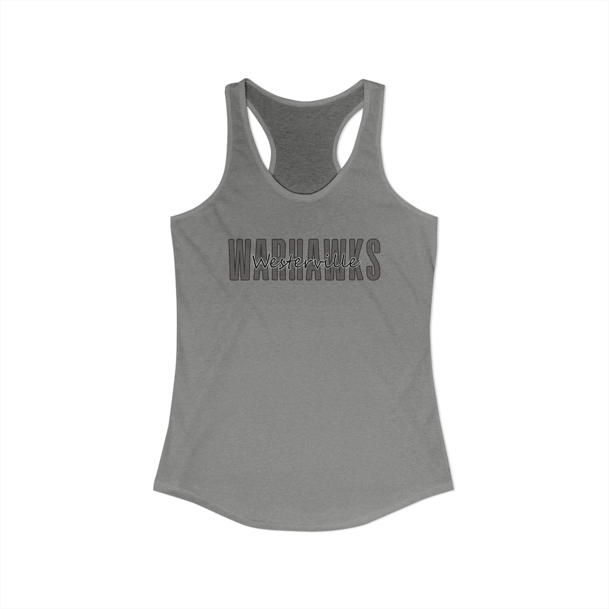 Women's Westerville Central Warhawks Spirit Script Graphic Next Level Racerback Tank