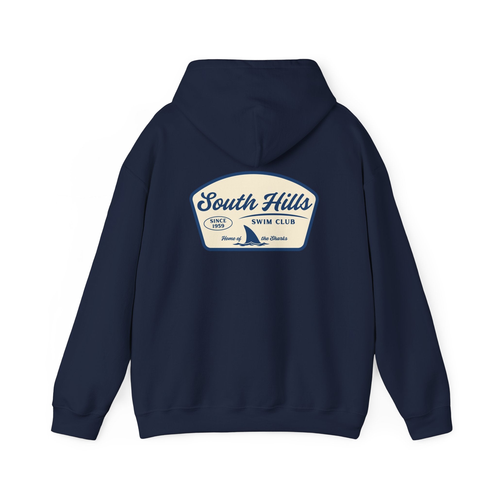 Adult Unisex South Hills Swim Club Home of the Sharks Graphic Hoodie