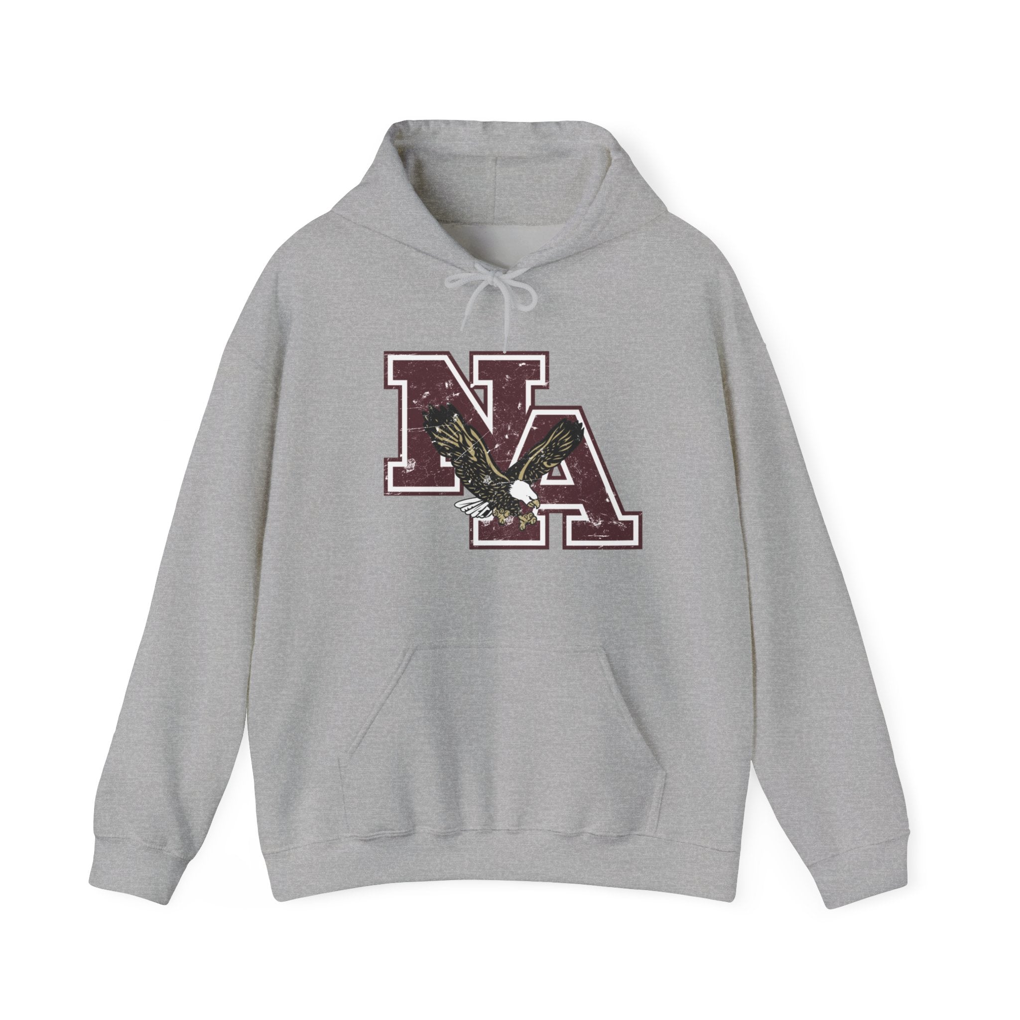 Adult Unisex Vintage Distressed Maroon Logo Graphic Hoodie