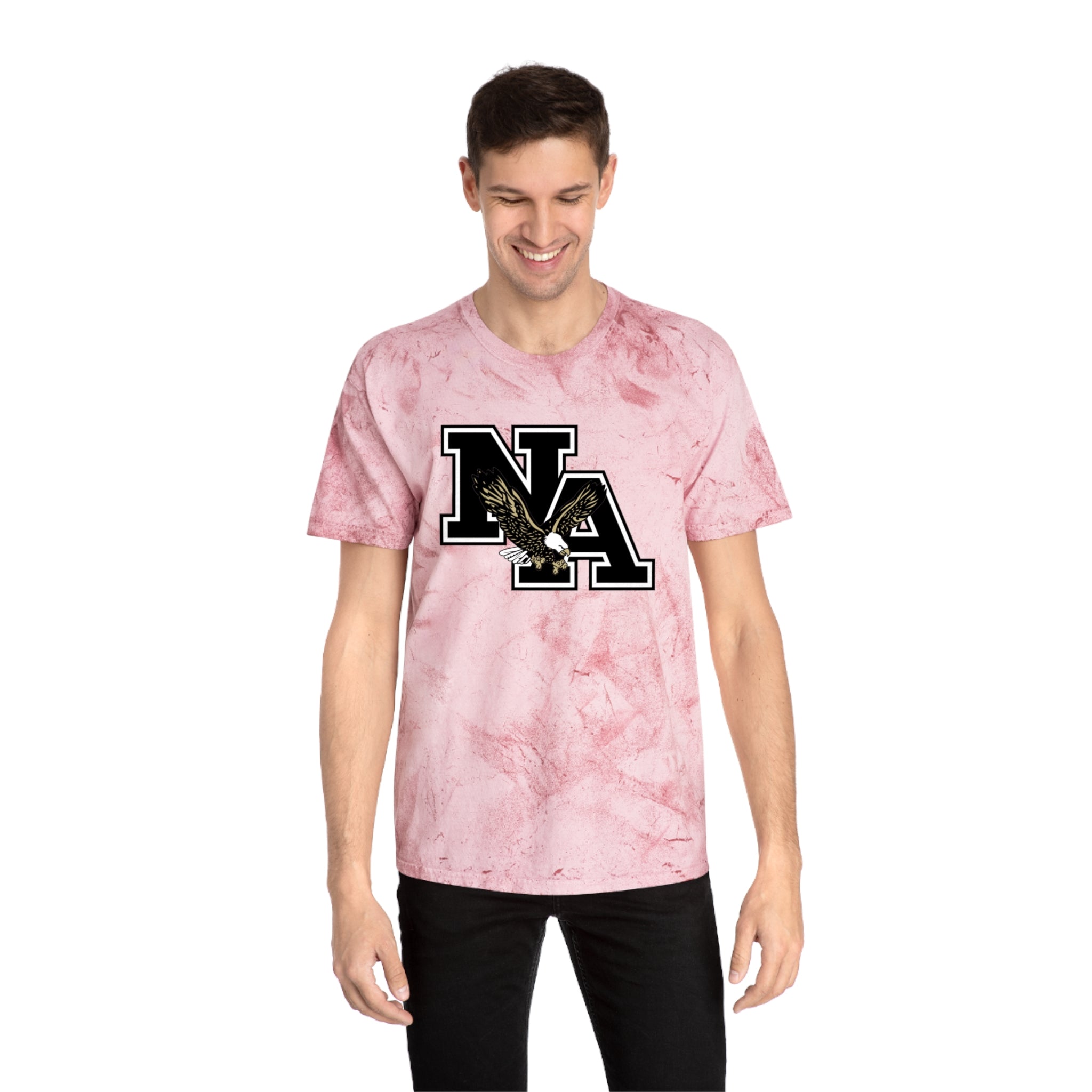 Adult Unisex Color Blast Classic NA Logo Graphic Tee - PINK OCTOBER