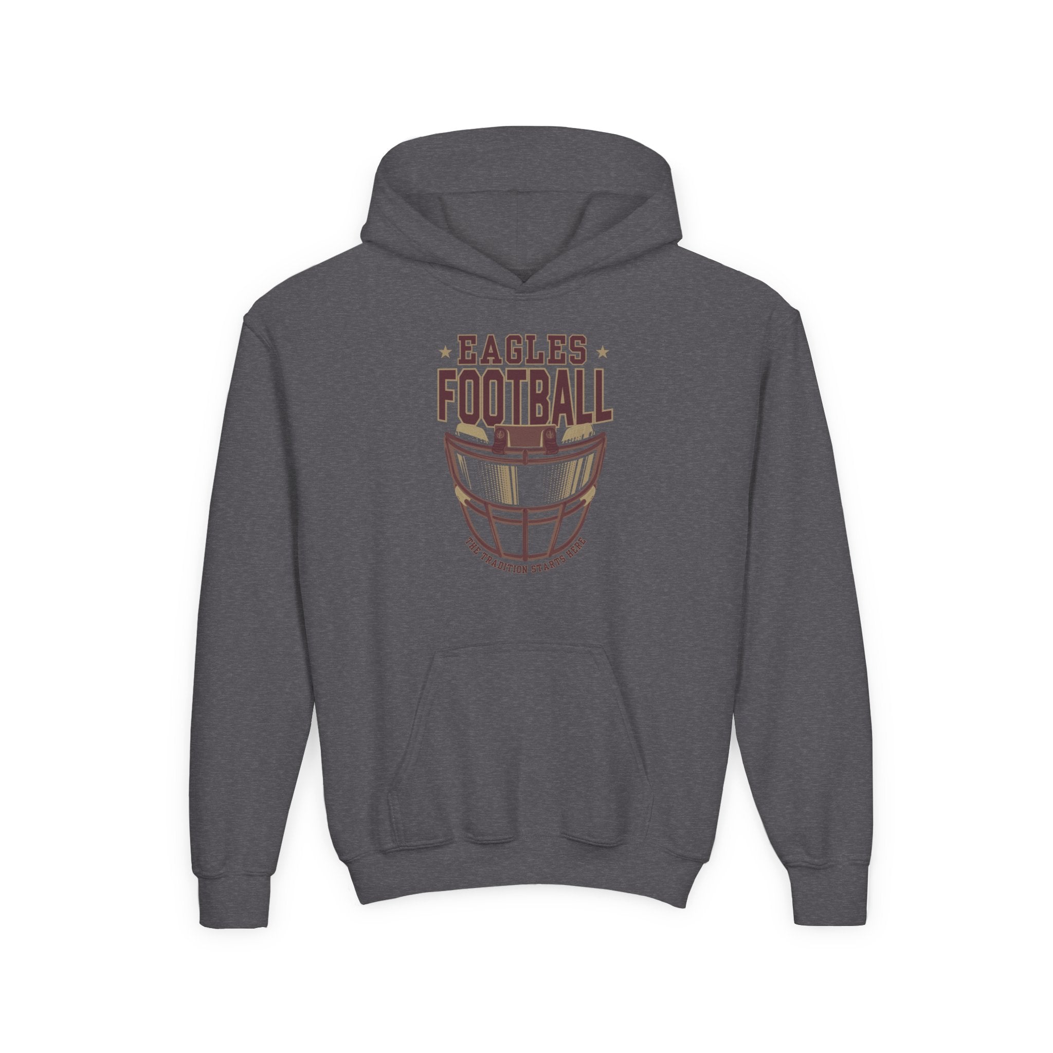 Youth Eagles Maroon Hype Helmet Graphic Hoodie