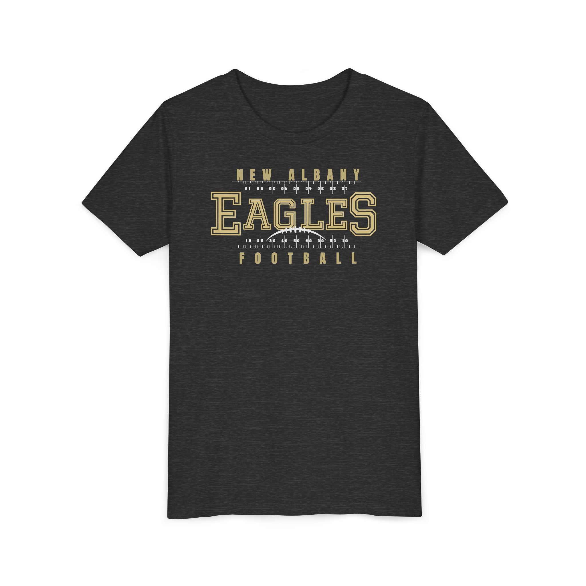Youth New Albany Football Defend the Field Graphic Short Sleeve Bella + Canvas Soft Tee