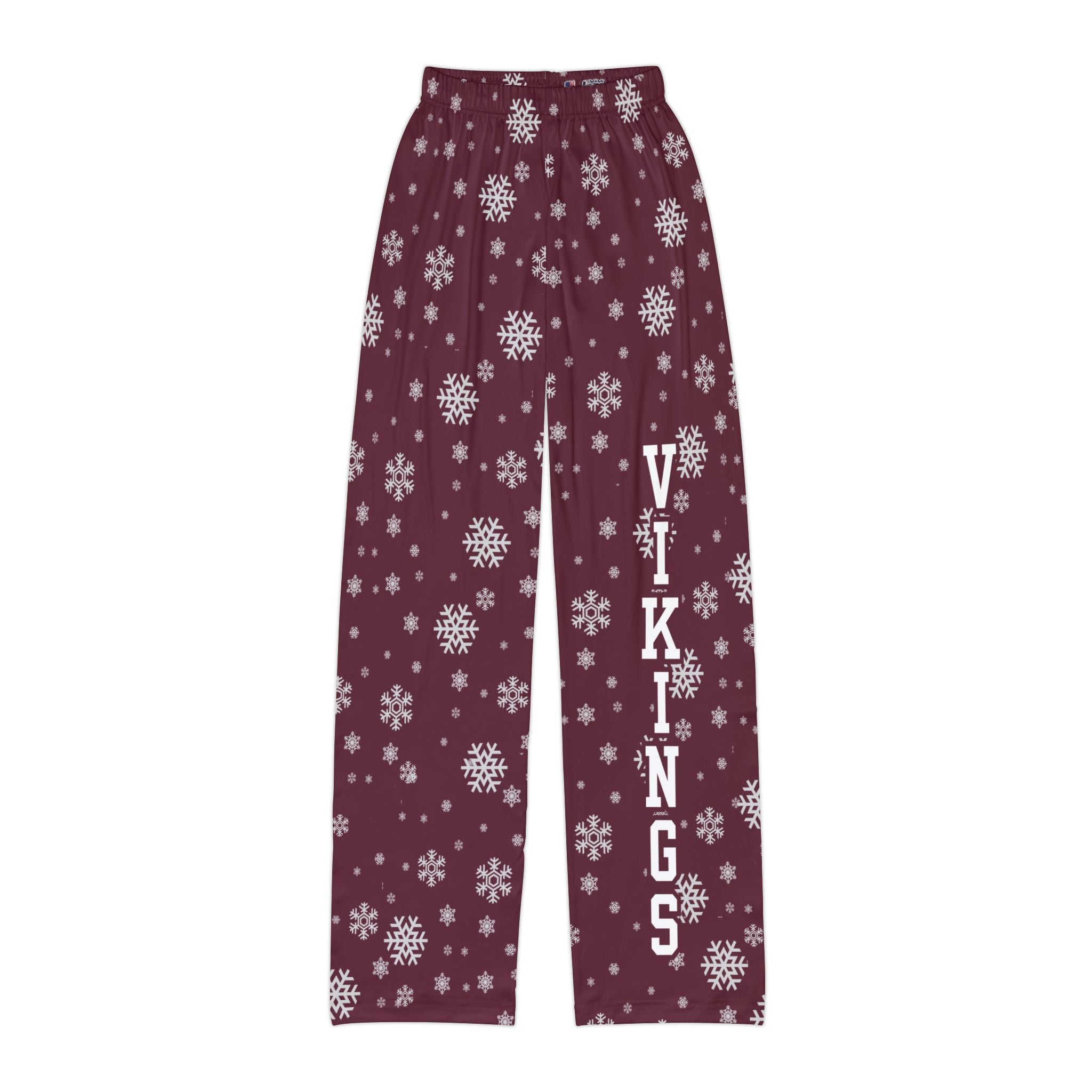 Youth Columbus Academy Vikings Spirited Snowflake Maroon Printed Pajama Pants