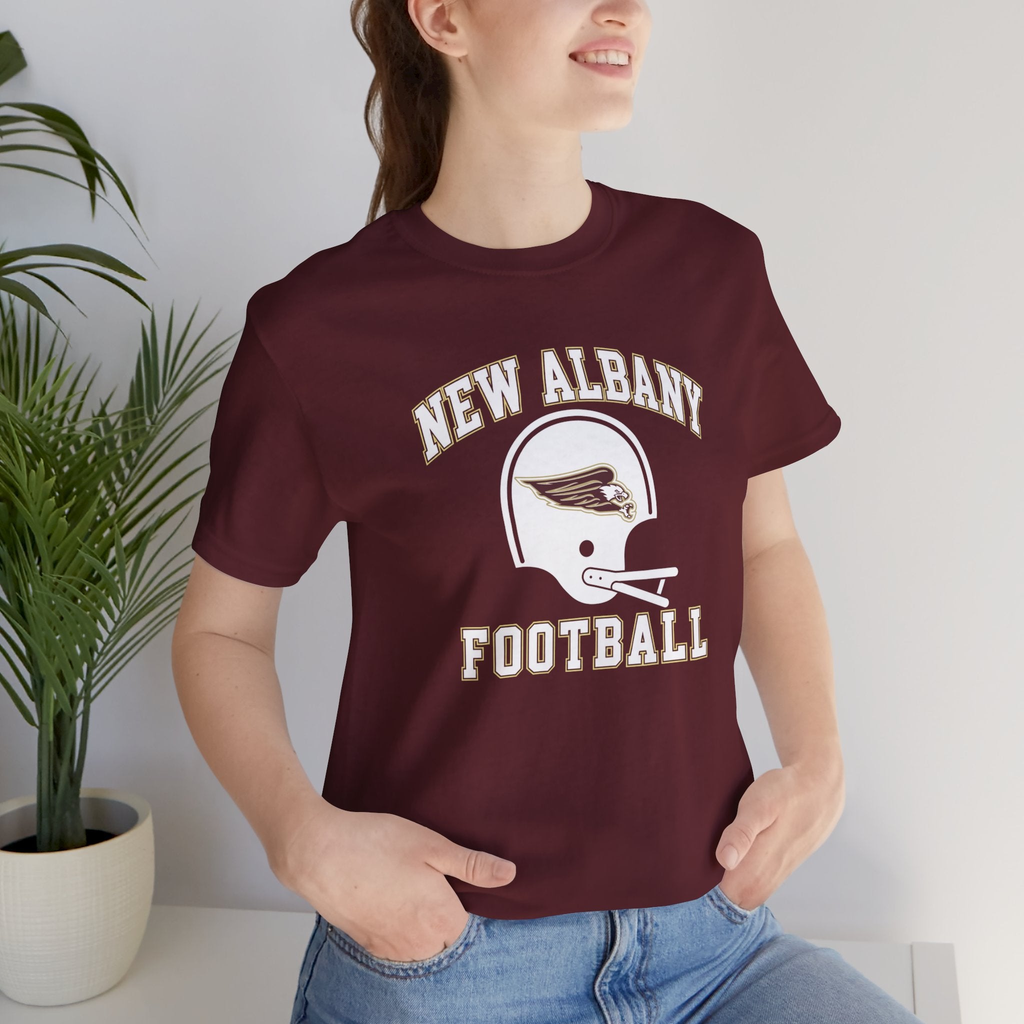 Adult Unisex New Albany Football Heritage Helmet Short Sleeve Soft Tee