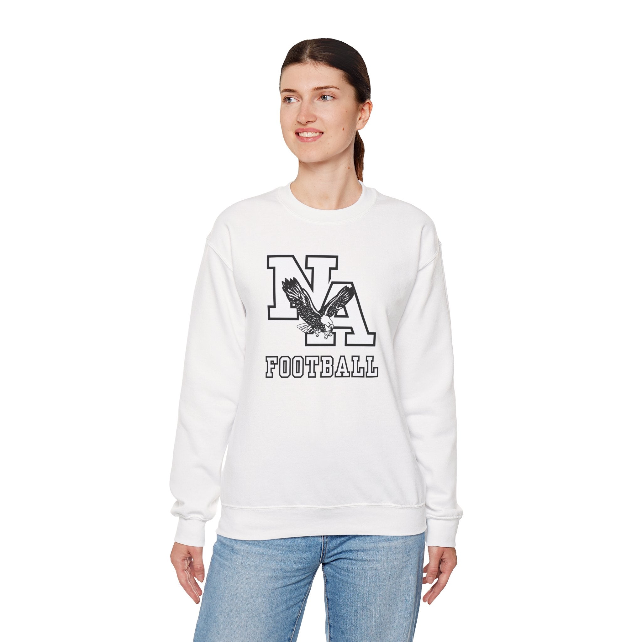 Adult Unisex Classic Logo White Football Graphic Sweatshirt
