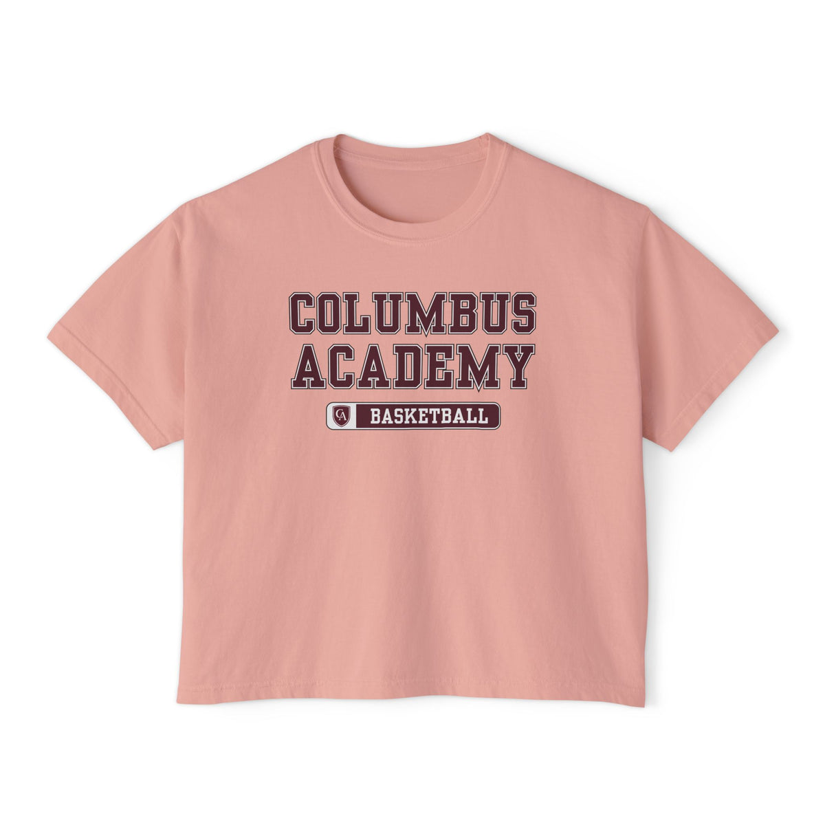 Women's Columbus Academy Basketball Graphic Boxy Crop Short Sleeve Tee