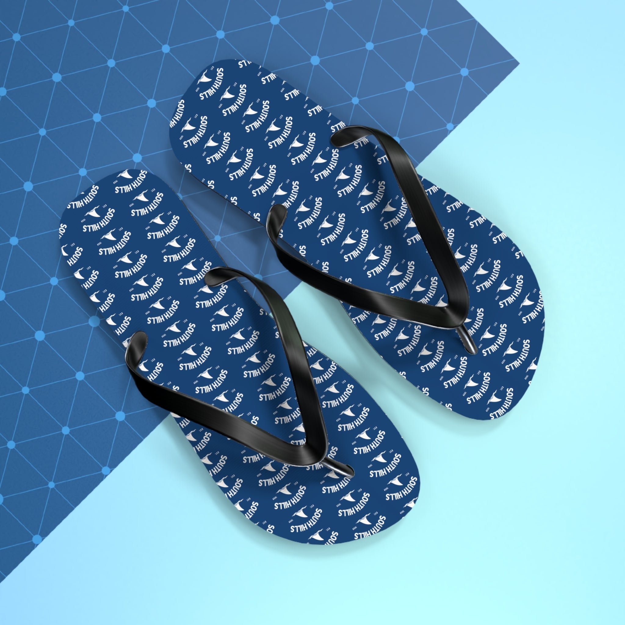 South Hills Swim Club Heritage Graphic Logo Print Flip Flops