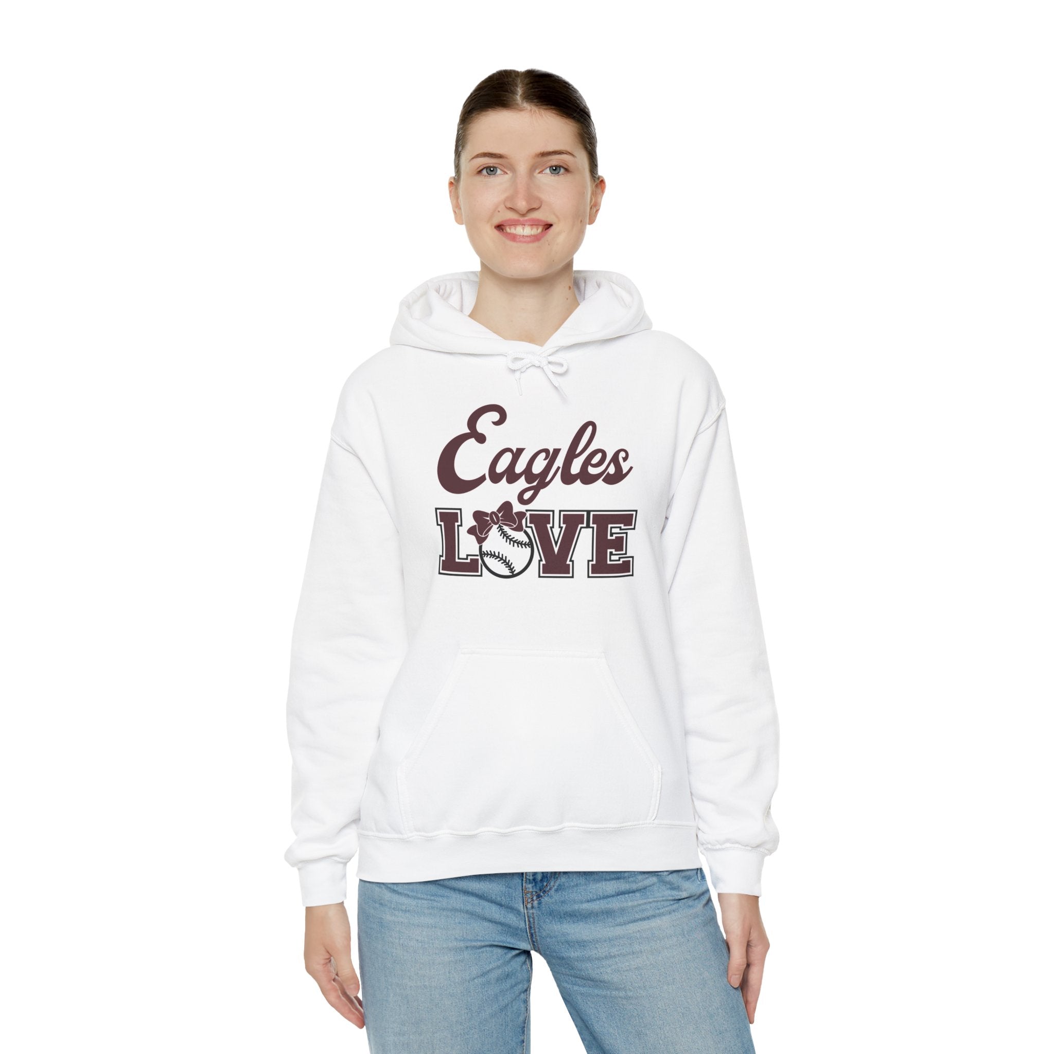 Adult Unisex Eagles Softball Love Graphic Hoodie