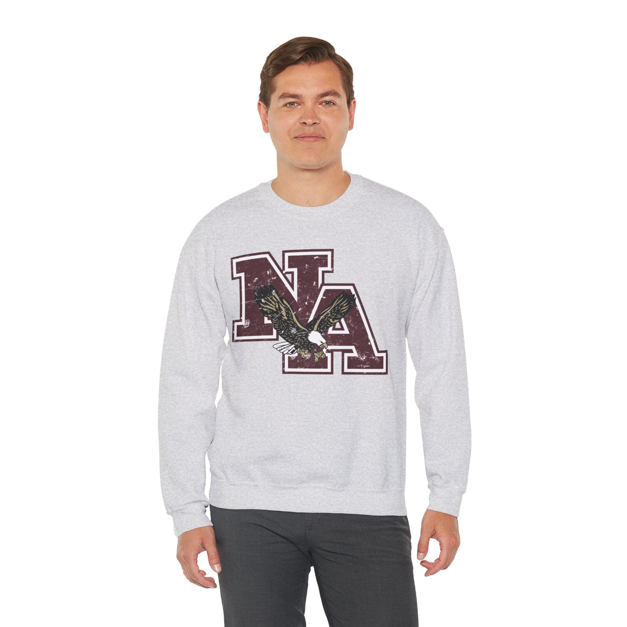 Adult Unisex Maroon Vintage Distressed Logo Graphic Sweatshirt