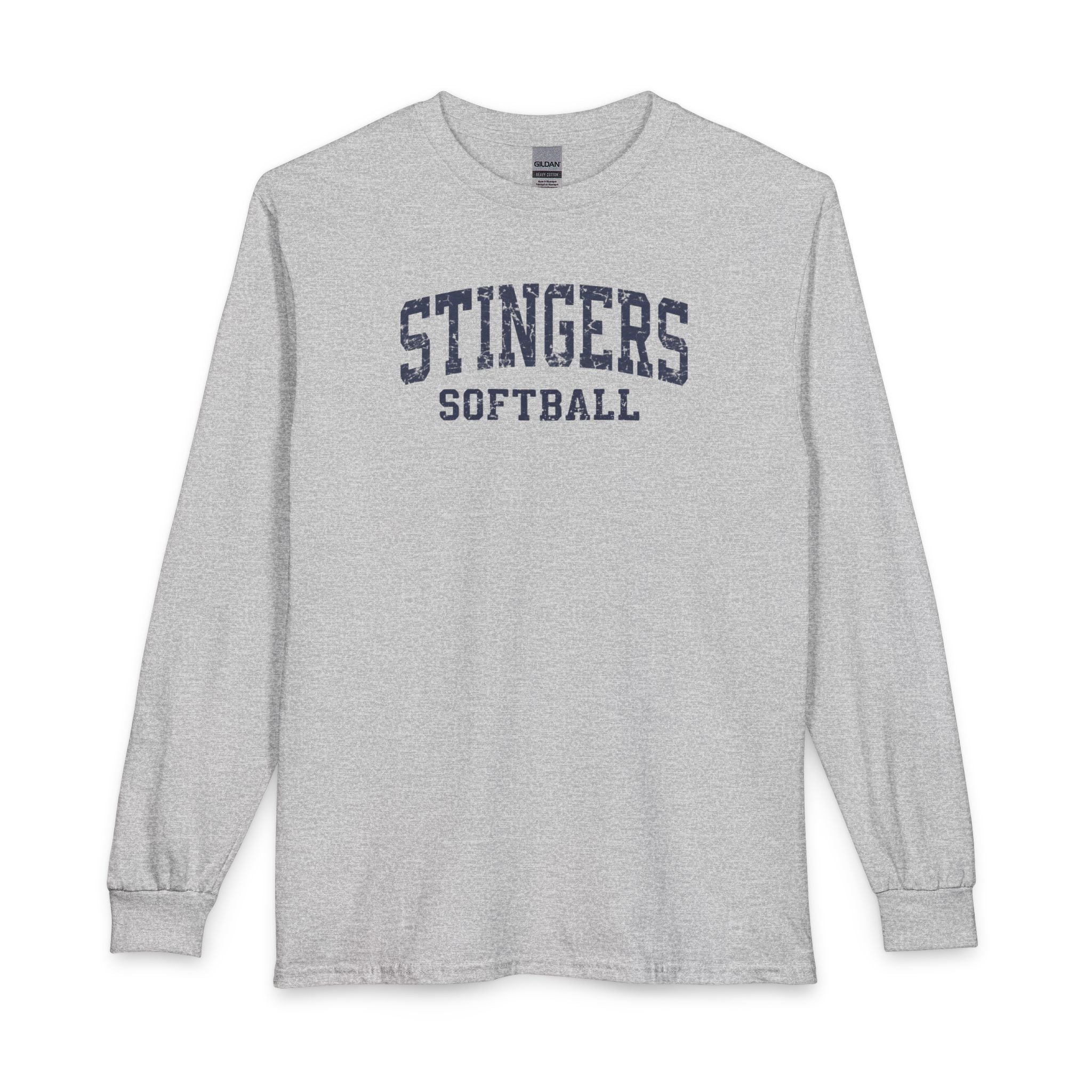 Adult Unisex Stingers Softball Vintage Distressed Graphic Long Sleeve Gildan Tee