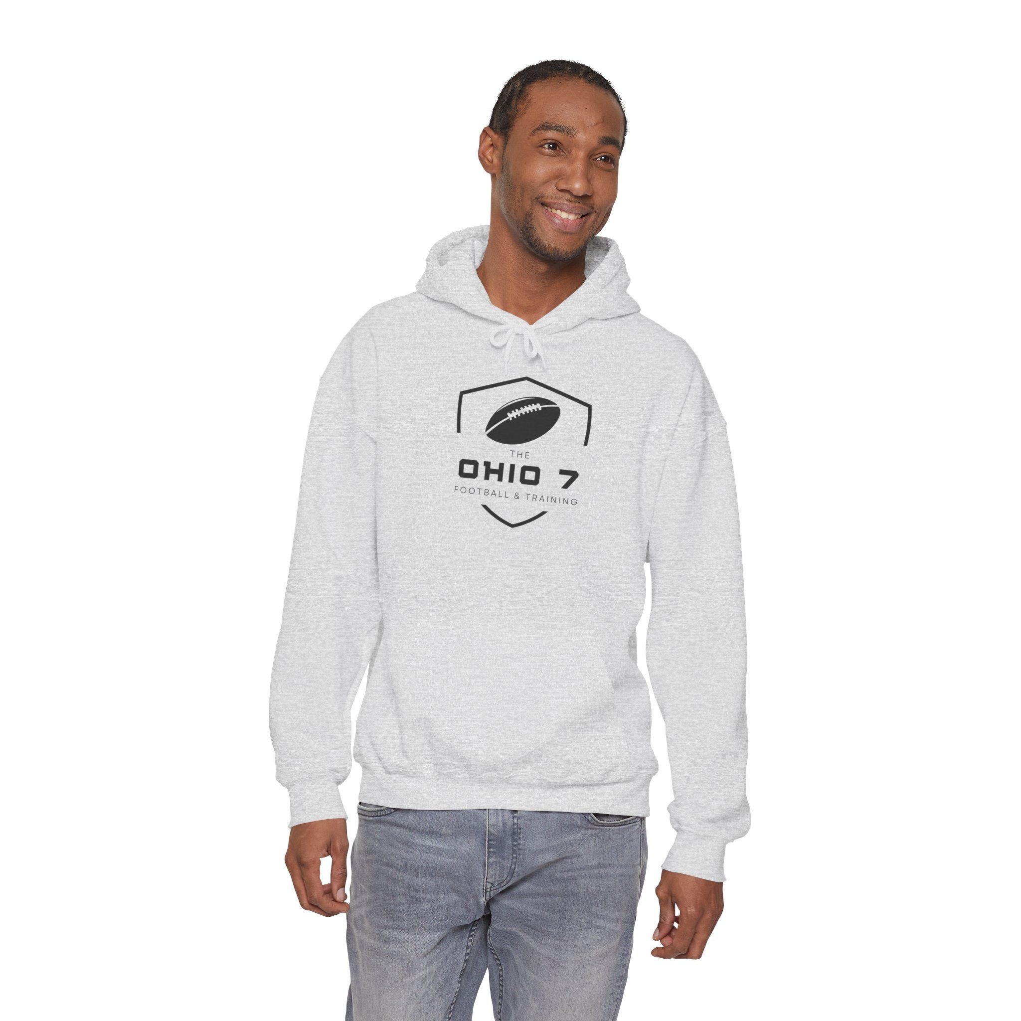 Adult Unisex The Ohio 7 Black Logo Gildan Heavy Blend Hoodie