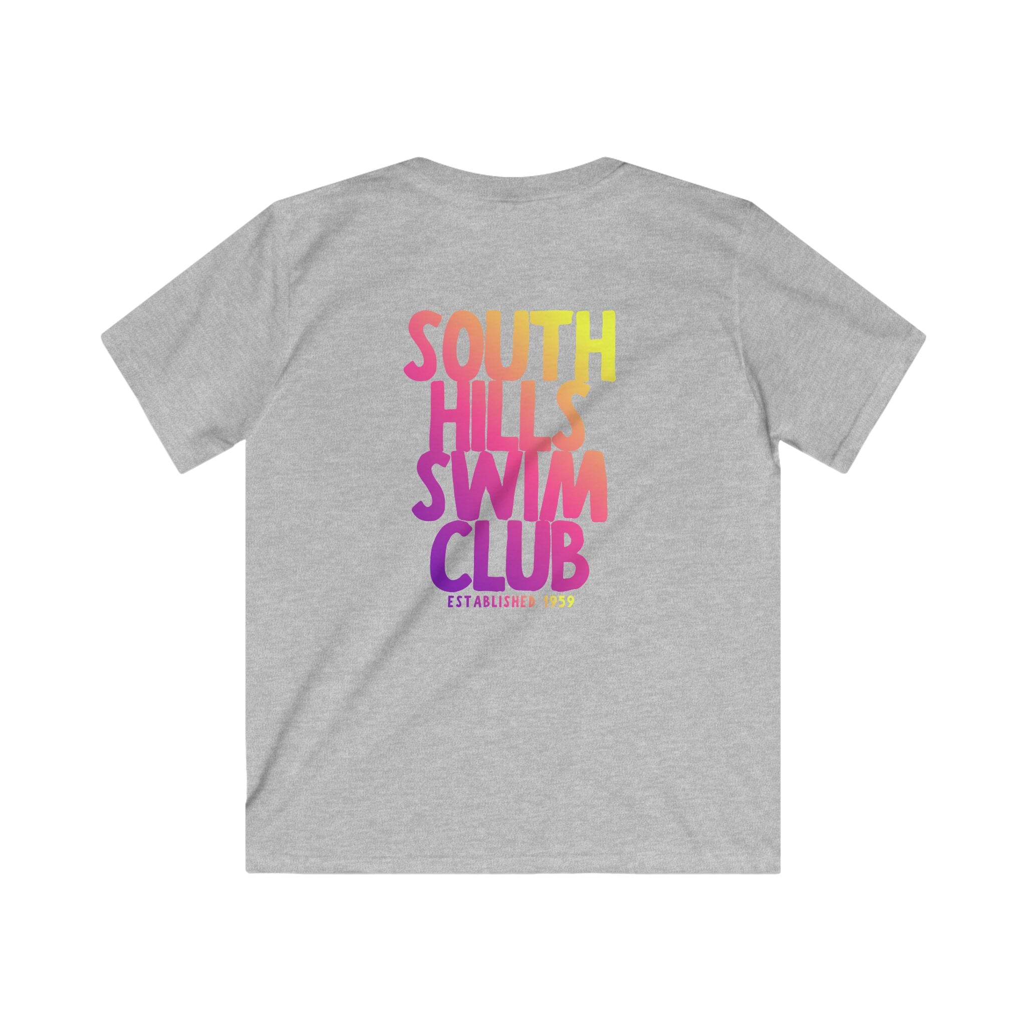 Youth South Hills Swim Club SHSC Ombre Graphic Short Sleeve Gildan Softstyle Tee