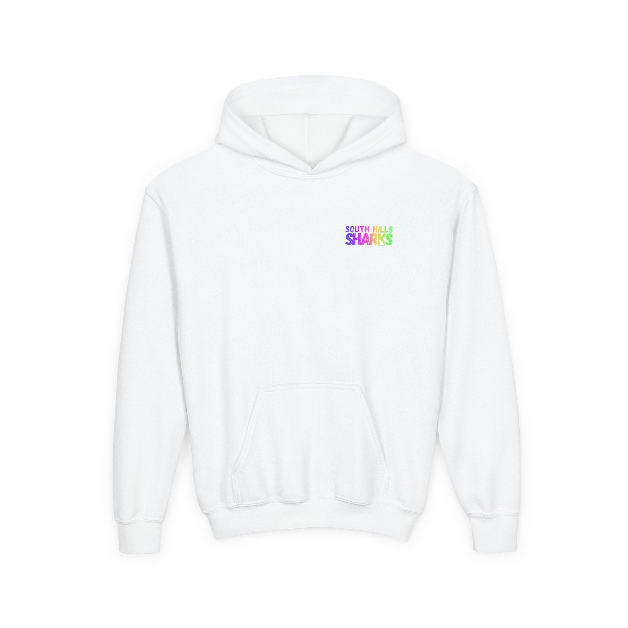 Youth South Hills Swim Team Neon Rainbow Graphic Hoodie