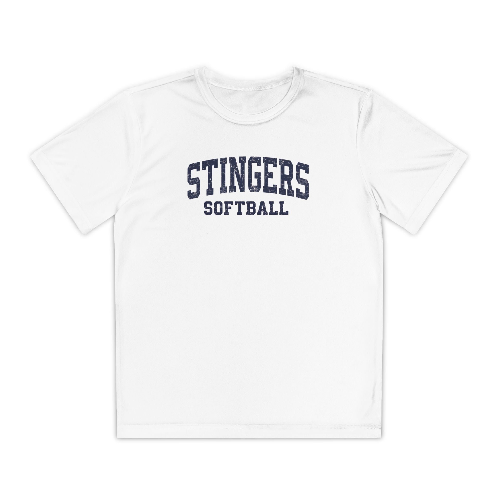 Youth Stingers Softball Vintage Distressed Graphic Sport-Tek Competitor Performance Tee