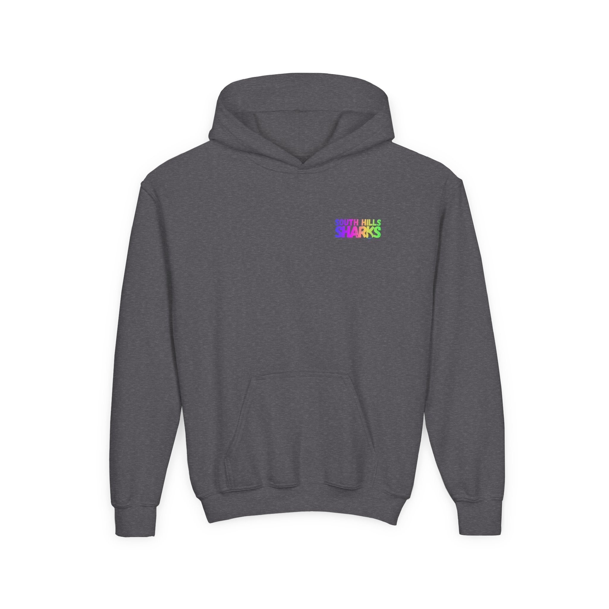 Youth South Hills Swim Team Neon Rainbow Graphic Hoodie