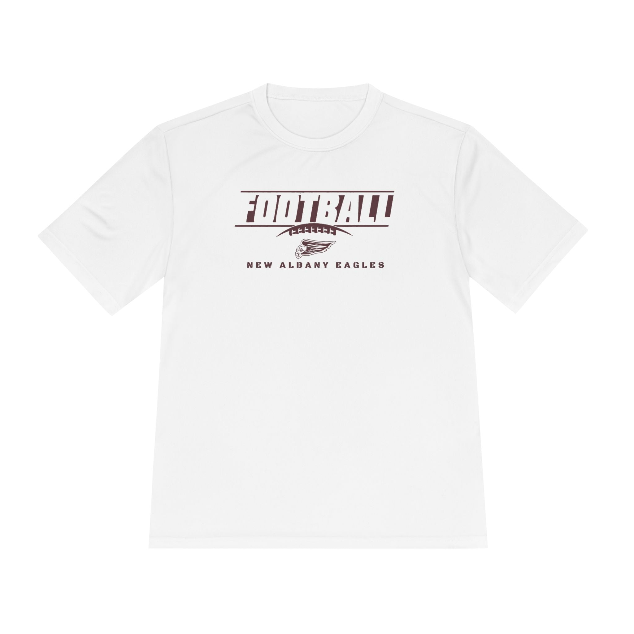 Adult Unisex New Albany Eagles Goal Line Maroon Graphic Short Sleeve Performance Tee
