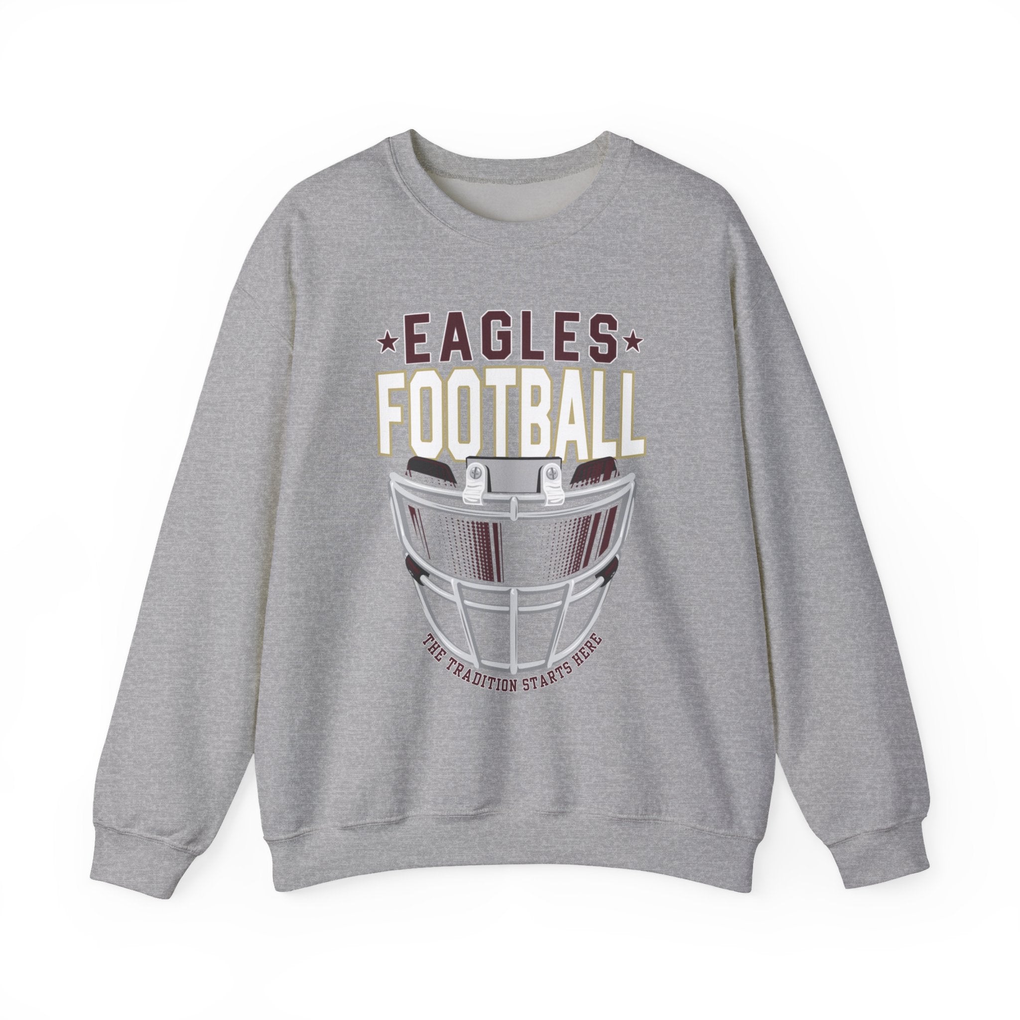 Adult Unisex Eagles White Hype Helmet Graphic Sweatshirt