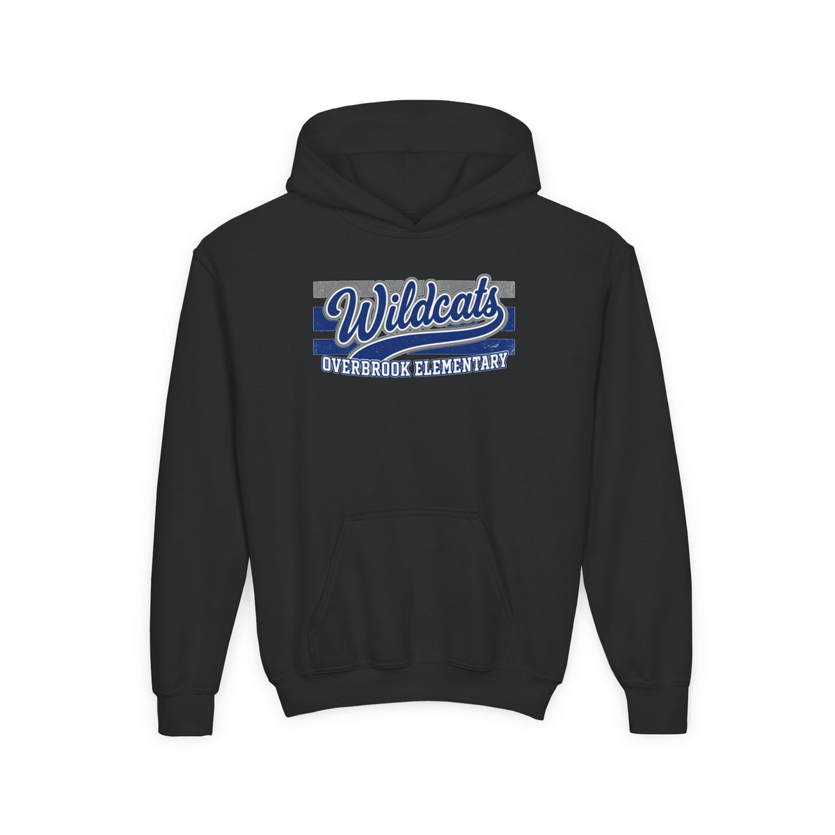 Youth Overbrook Elementary Wildcats Vintage Distressed Spirit Graphic Hoodie