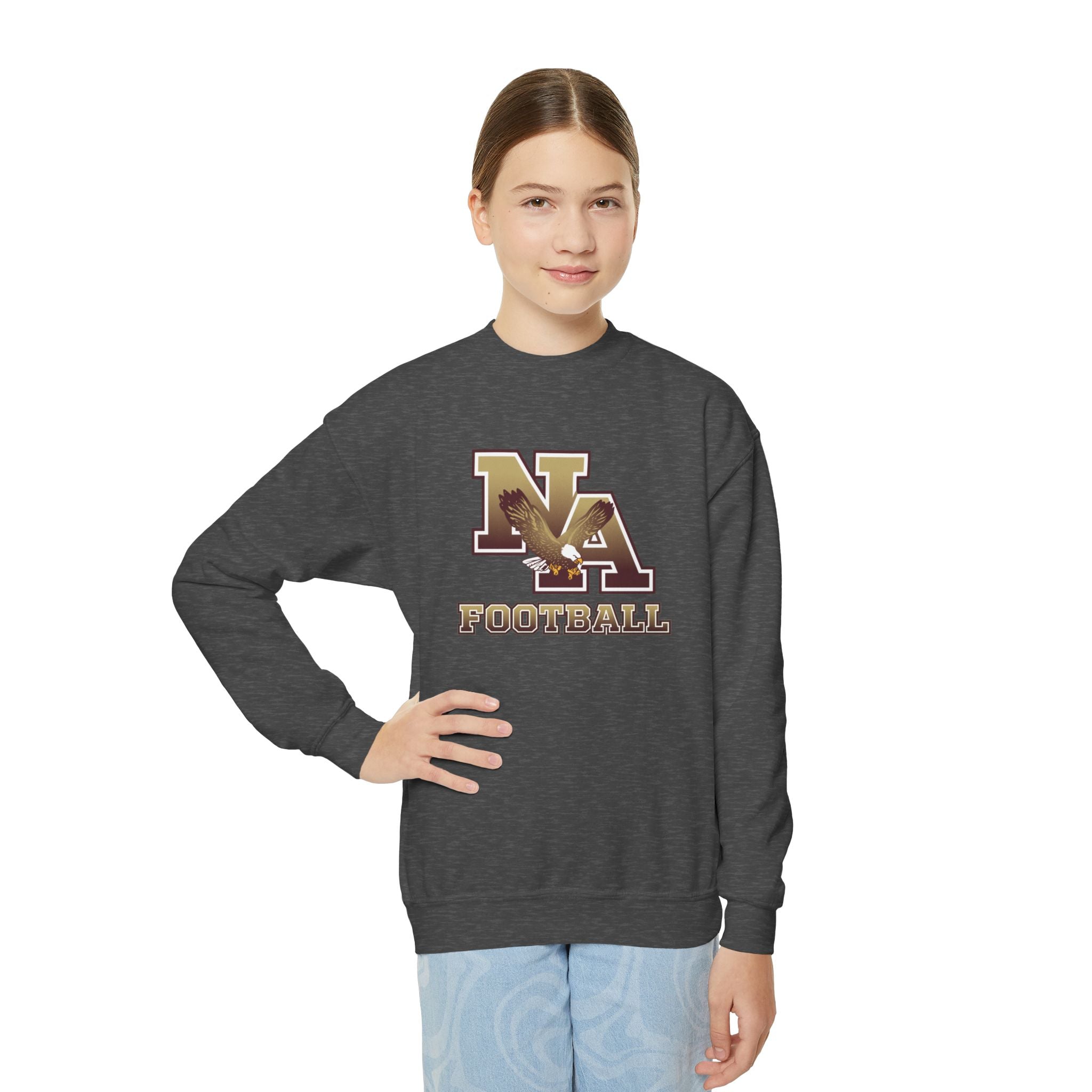 Youth New Albany Ombre Eagle Logo Graphic Gildan Heavy Blend Sweatshirt