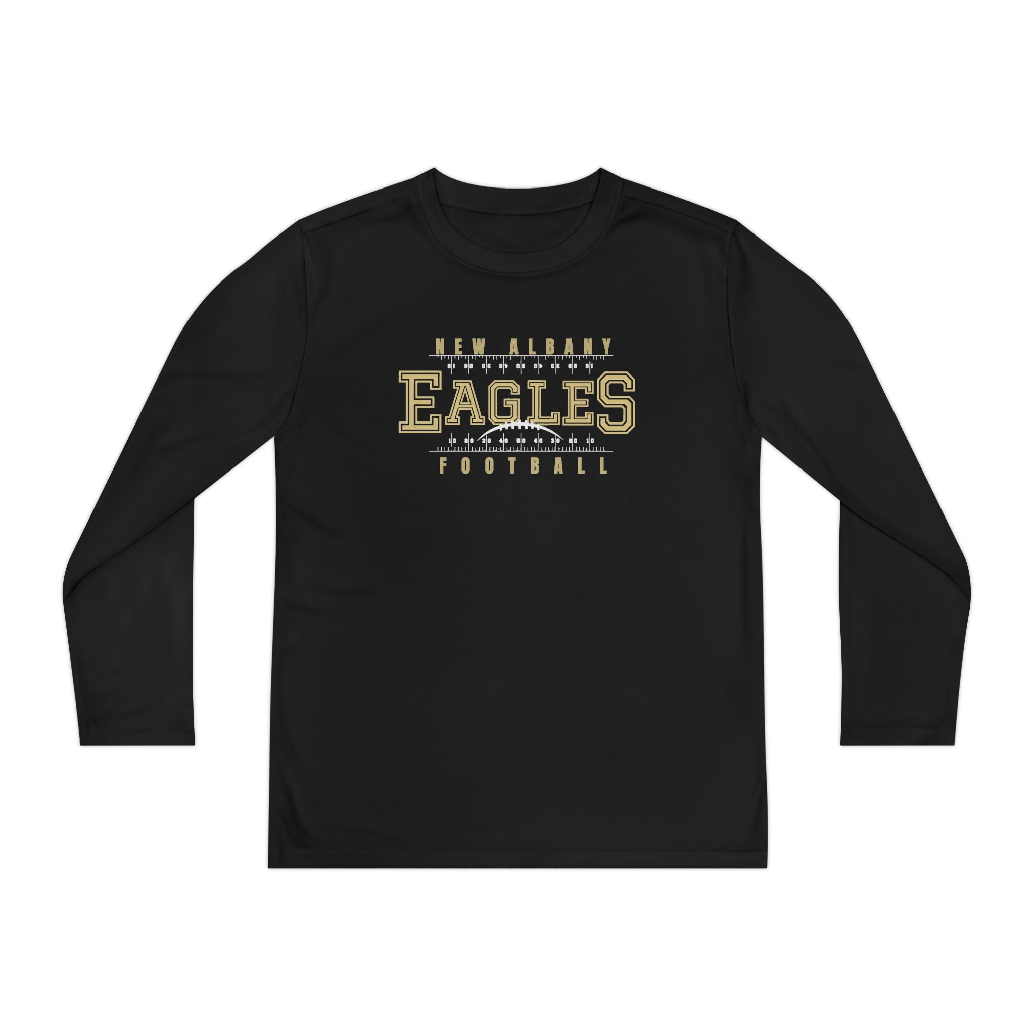 Youth New Albany Football Defend the Field Graphic Sport-Tek Competitor Performance Long Sleeve Tee