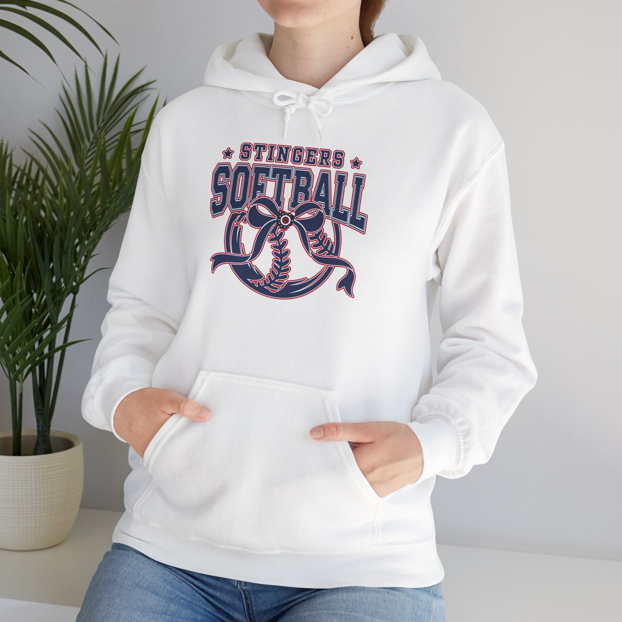 Adult Unisex Stingers Softball Spirit Bow Graphic Hoodie
