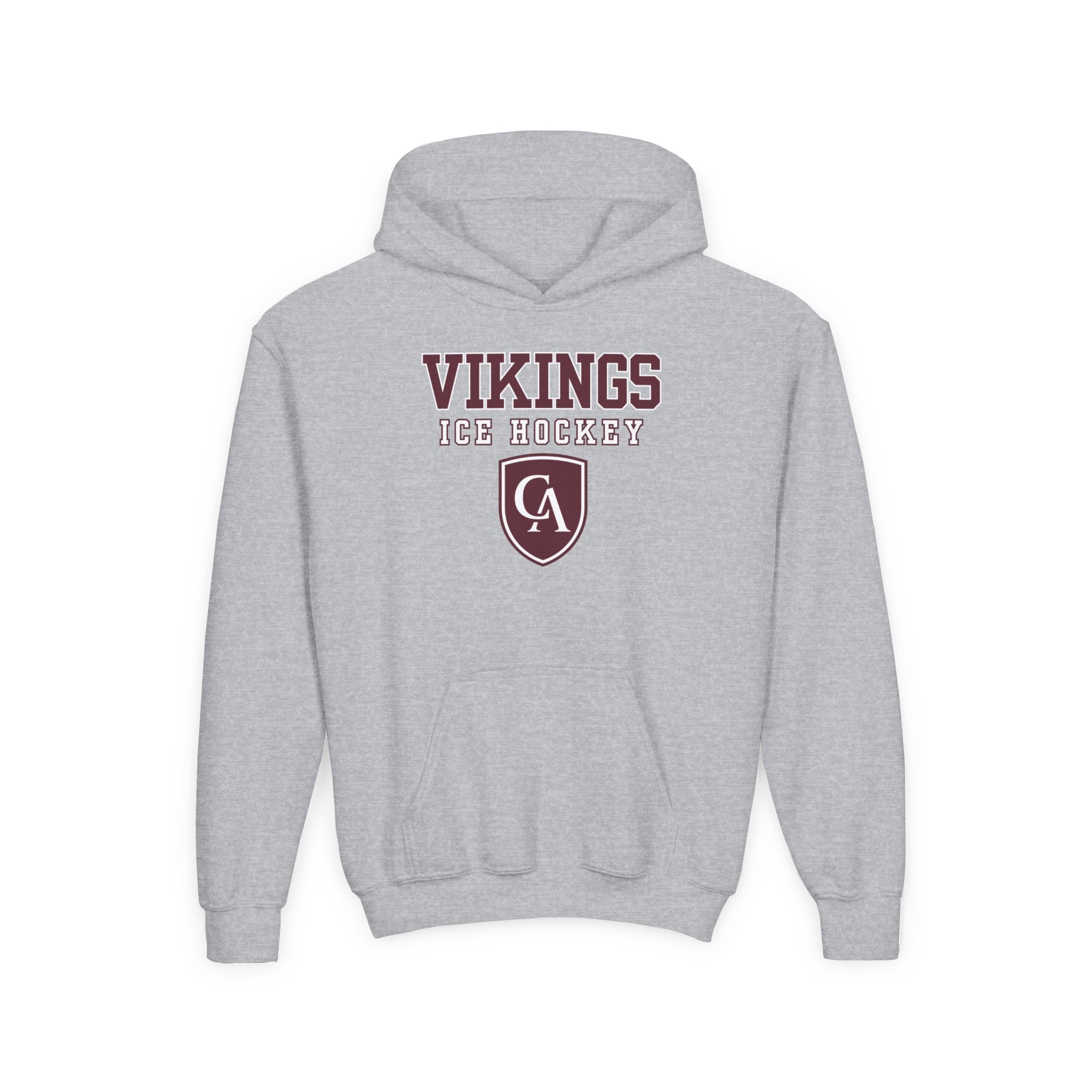Youth Columbus Academy Vikings Ice Hockey Graphic Gildan Heavy Blend Hoodie