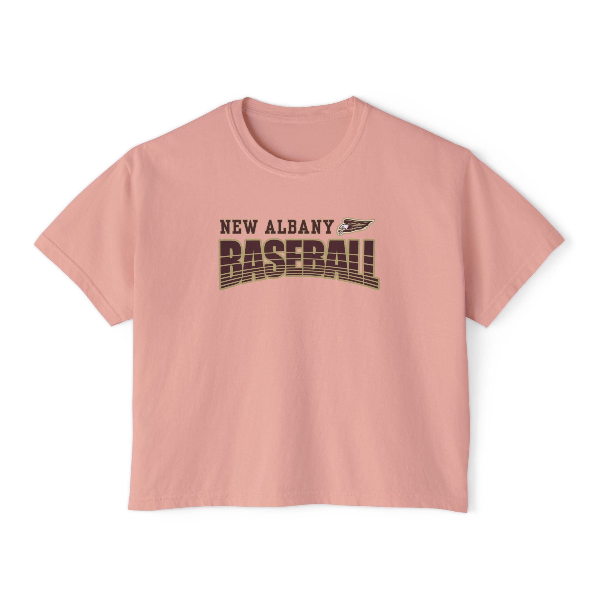 Women's Eagles Line Drive Baseball Boxy Crop Short Sleeve Tee