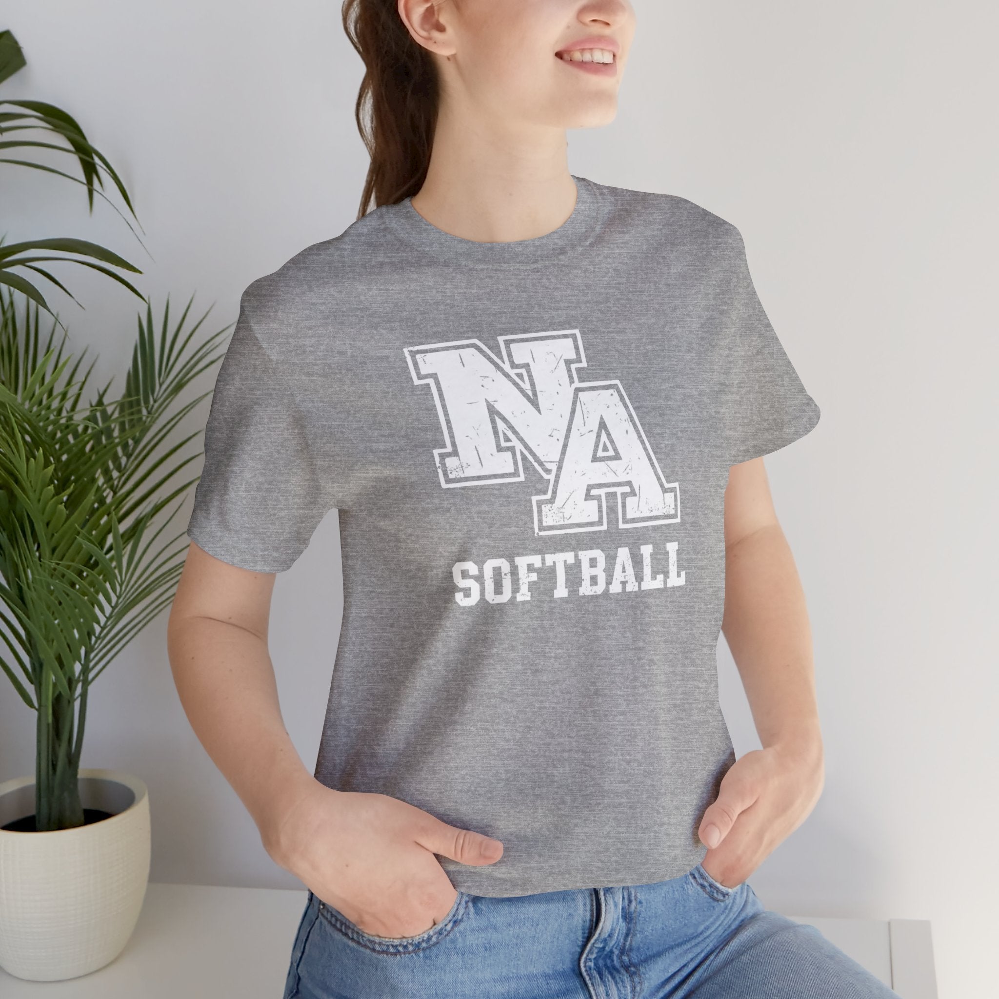 Adult Unisex New Albany Softball Vintage Vibe Logo Graphic Short Sleeve Soft Tee