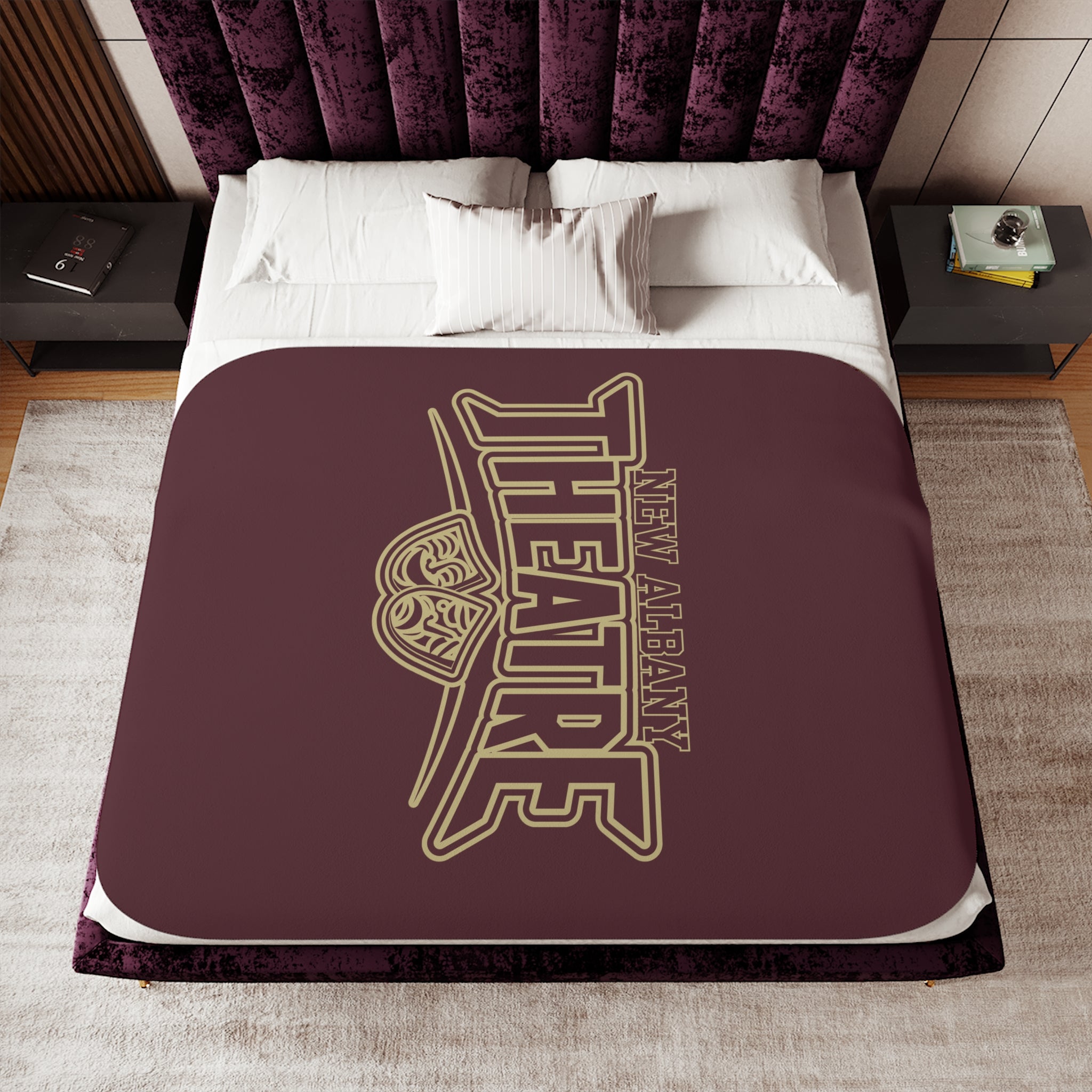 New Albany Theatre Showtime Graphic So-Soft Sherpa Blanket