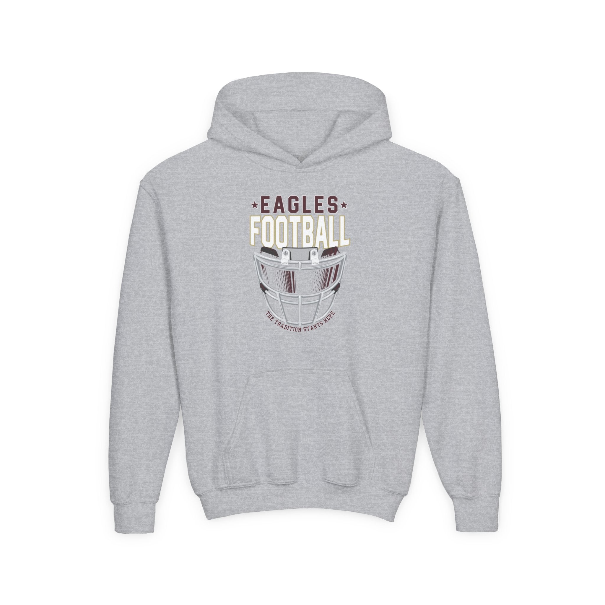 Youth Eagles White Hype Helmet Graphic Hoodie