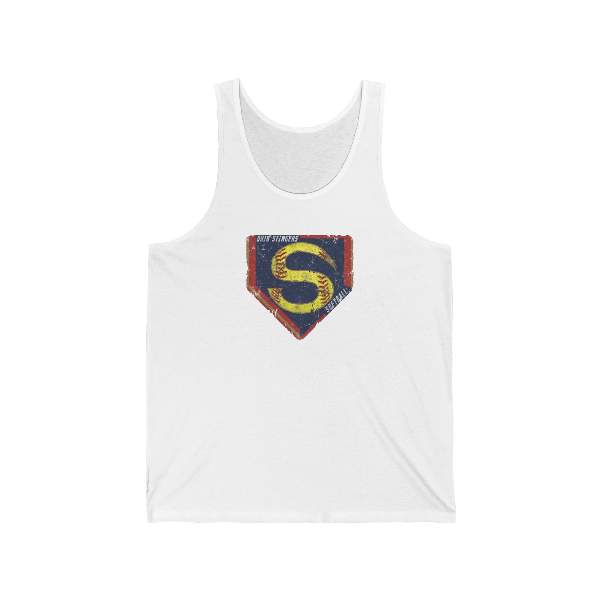 Adult Unisex Stingers Softball Distressed Logo Graphic Bella + Canvas Tank