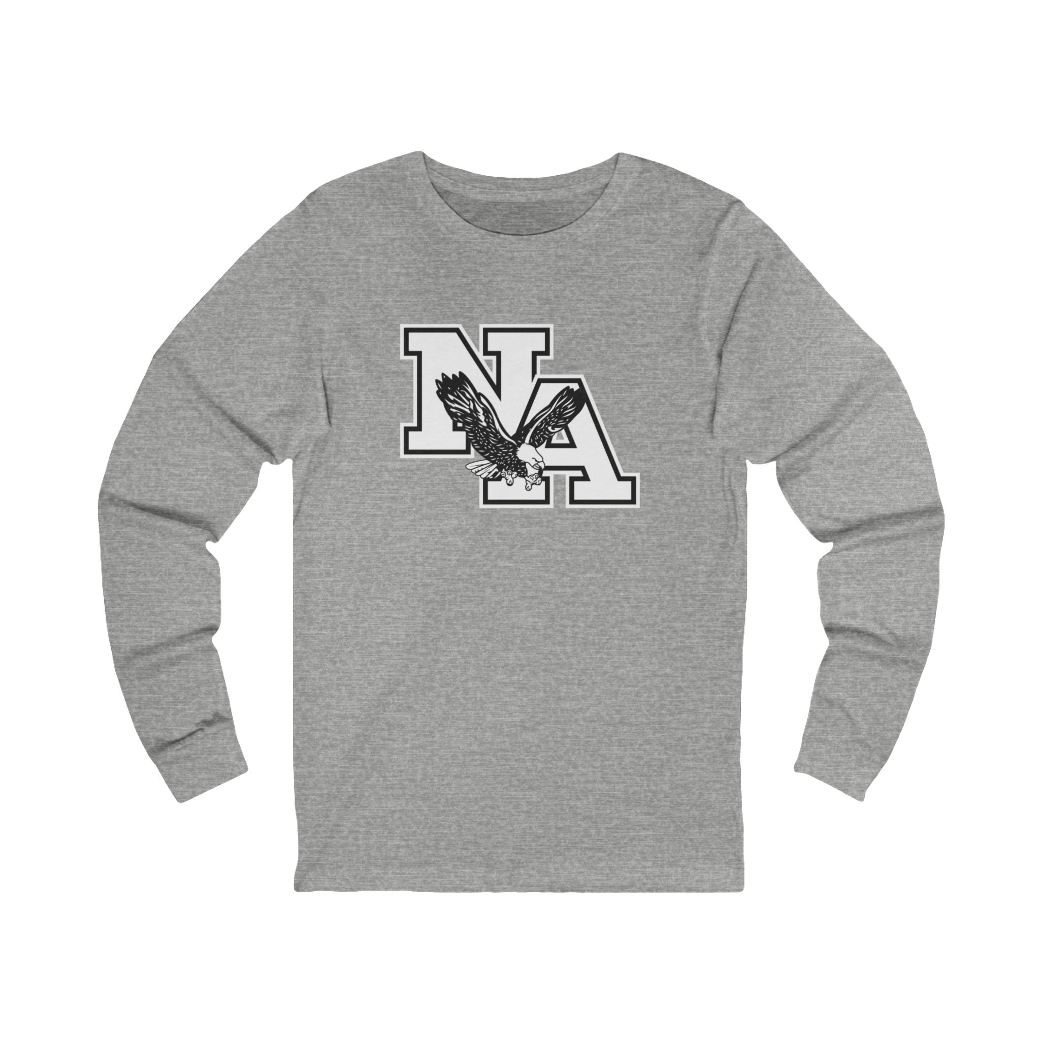 Adult Unisex White/Black Classic NA Logo Graphic Long Sleeve Soft Tee
