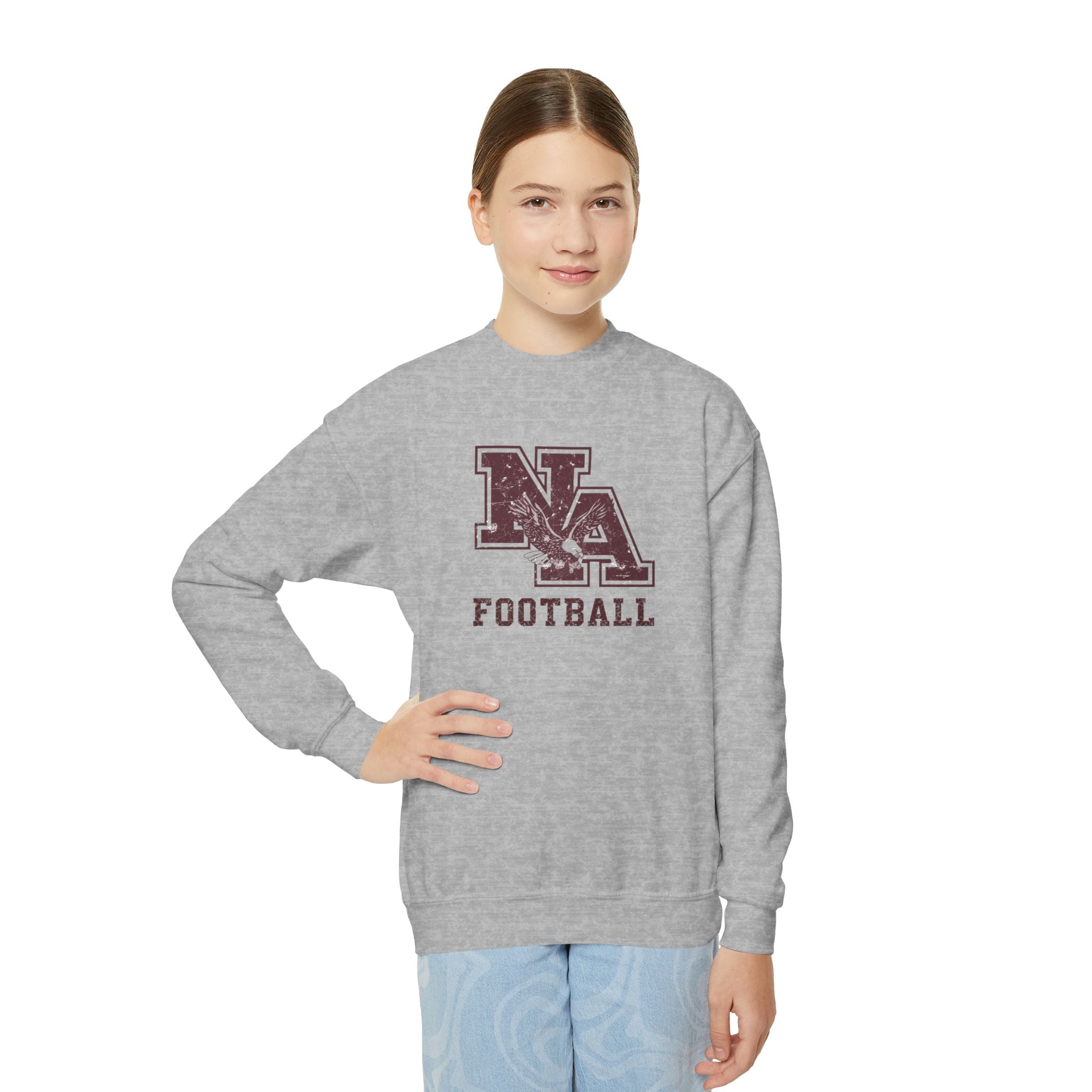 Youth New Albany Football Distressed Vintage Logo Graphic Gildan Heavy Blend Sweatshirt