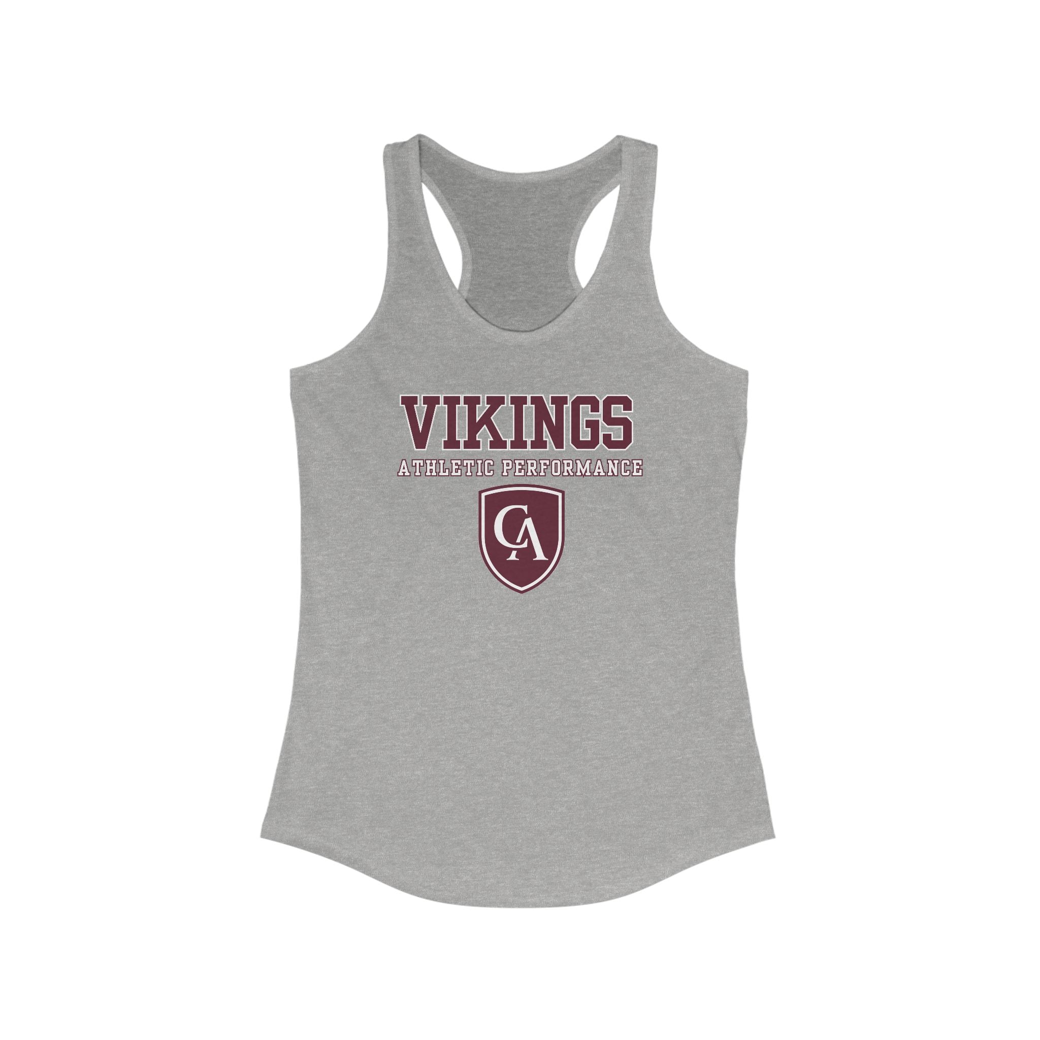 Women's Columbus Academy Vikings Athletic Performance Graphic Next Level Racerback Tank