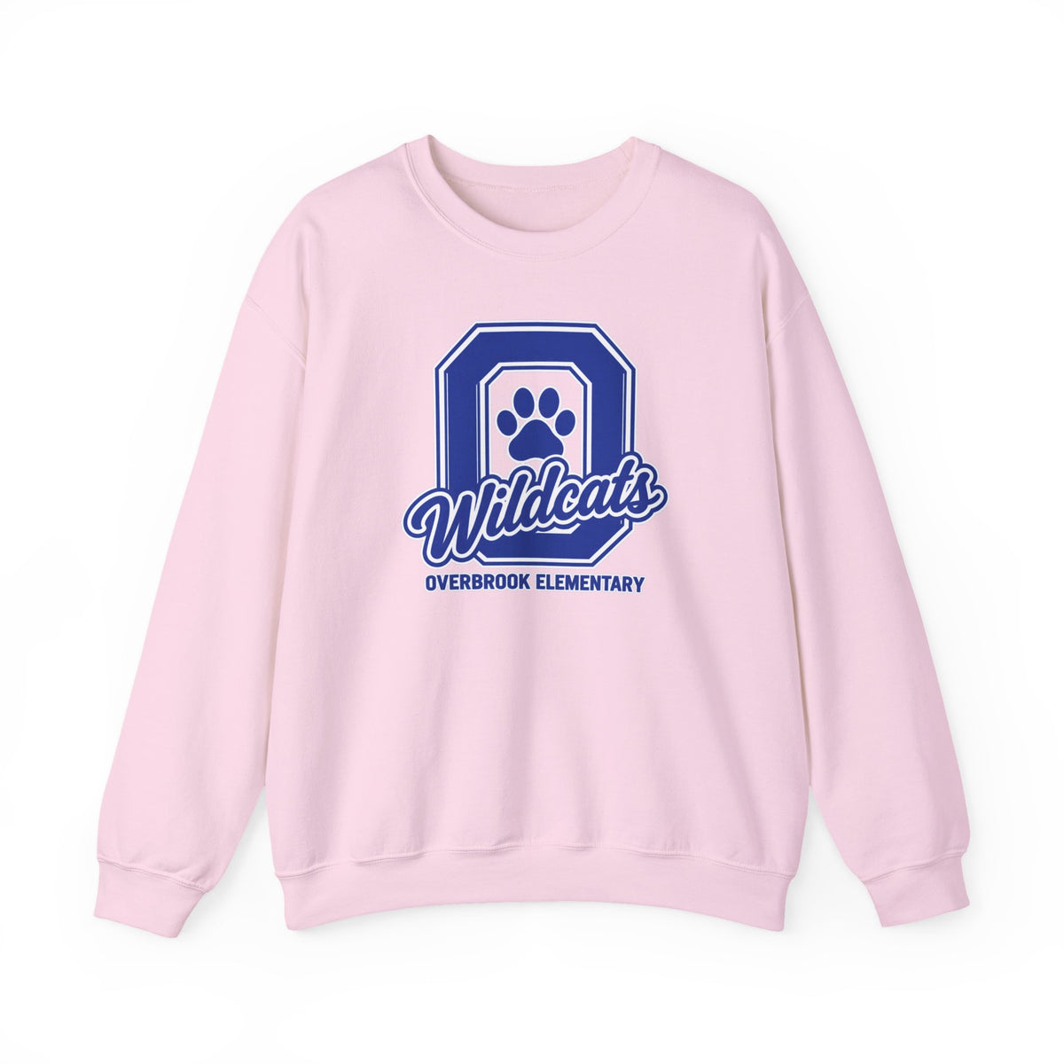 Adult Unisex Overbrook Elementary Wildcats Block Letter Graphic Sweatshirt