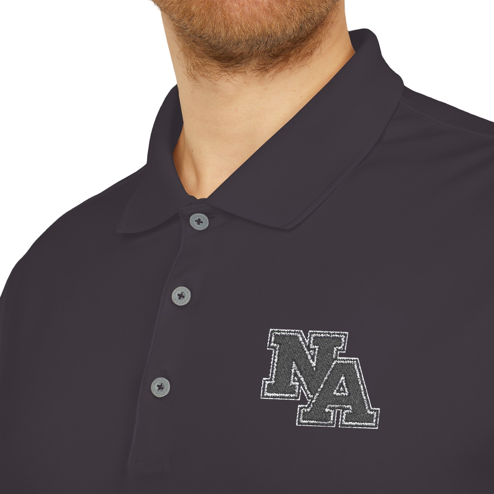 Adult Unisex Adidas Performance Polo with Classic Black Logo Embroidery