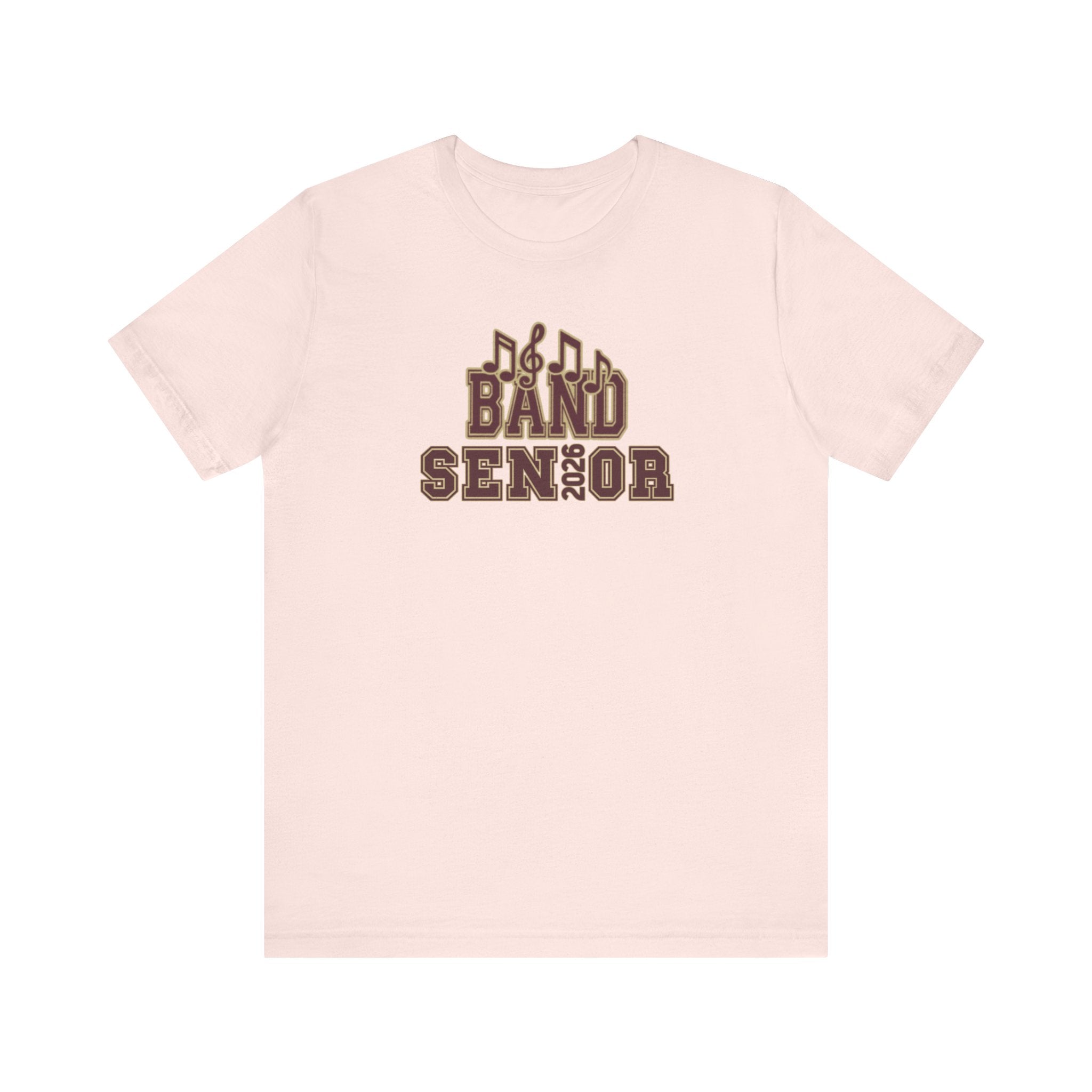 Adult Unisex Band Senior Musical Note Graphic Short Sleeve Soft Tee