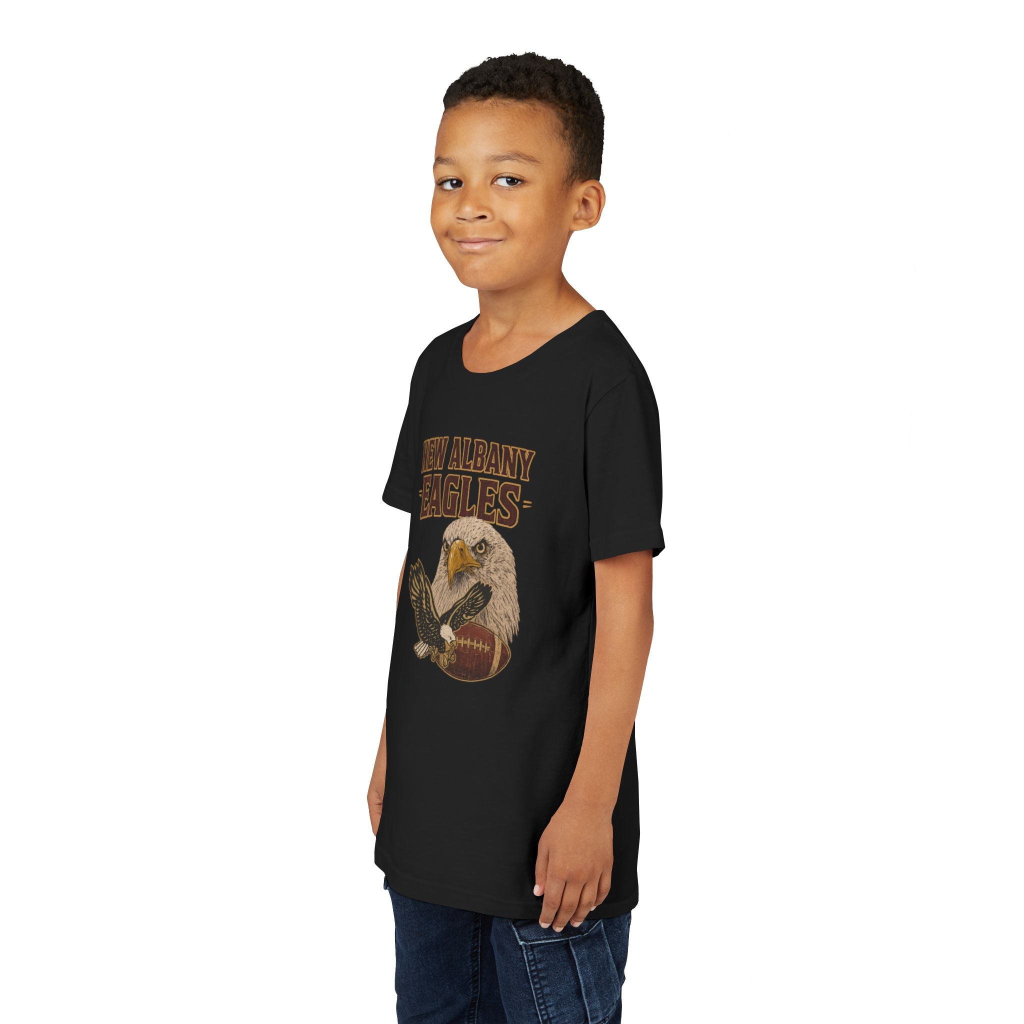 Youth New Albany Gridiron Eagle Graphic Short Sleeve Bella + Canvas Soft Tee