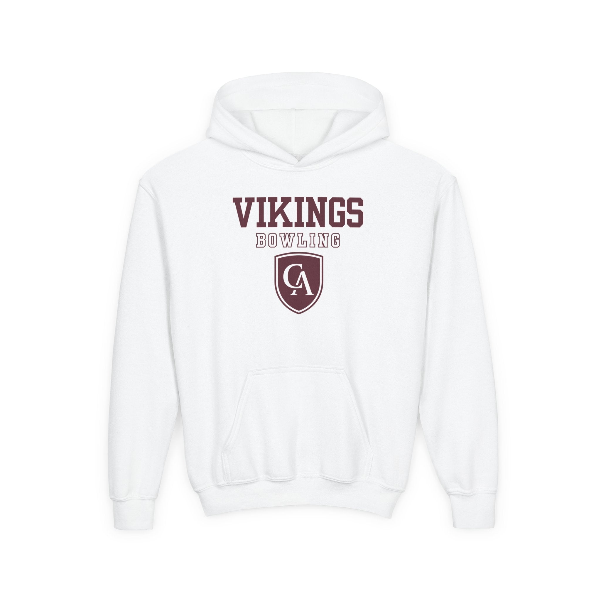 Youth Columbus Academy Vikings Bowling Graphic Gildan Heavy Blend Hoodie