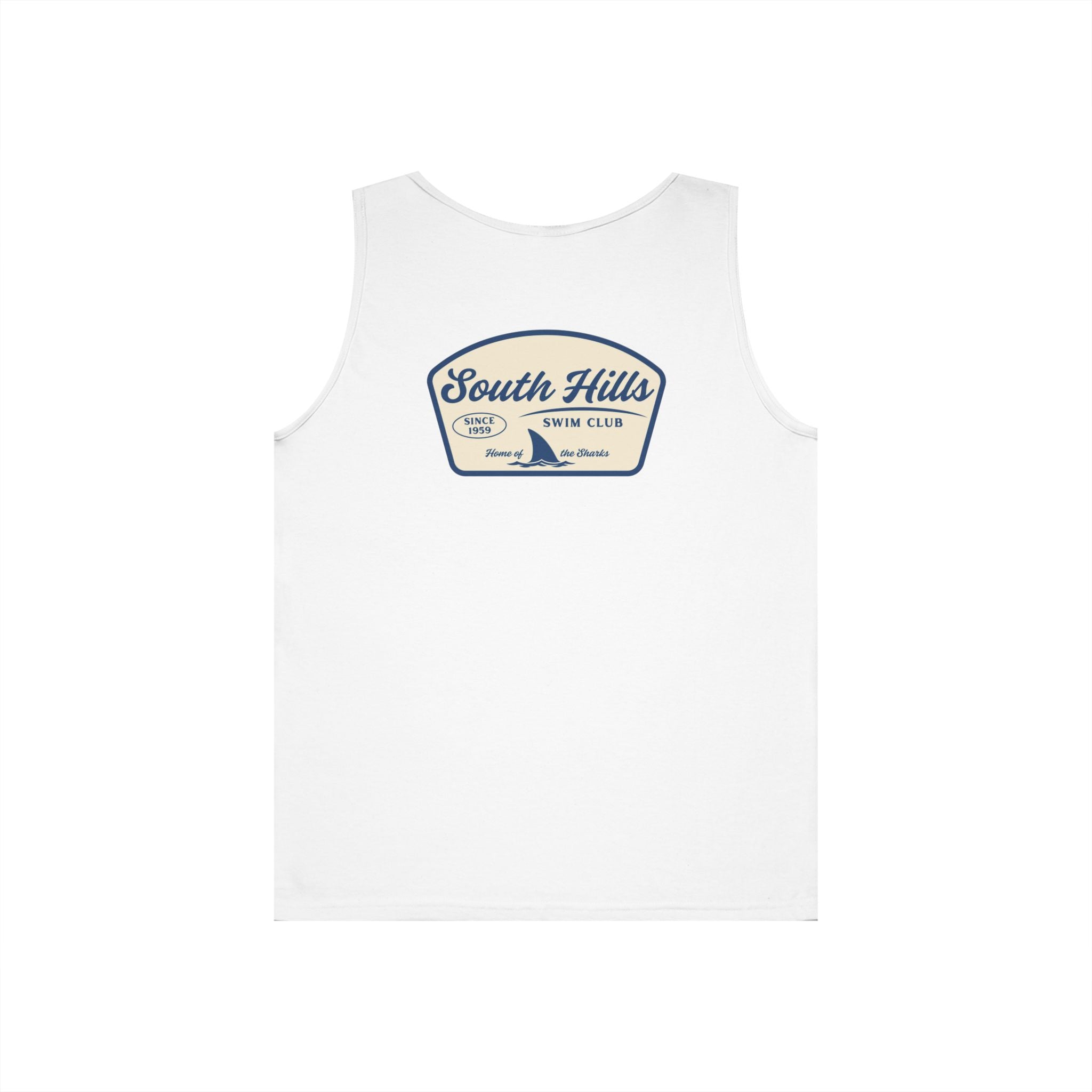 Adult Unisex South Hills Swim Club Home of the Sharks Graphic Tank