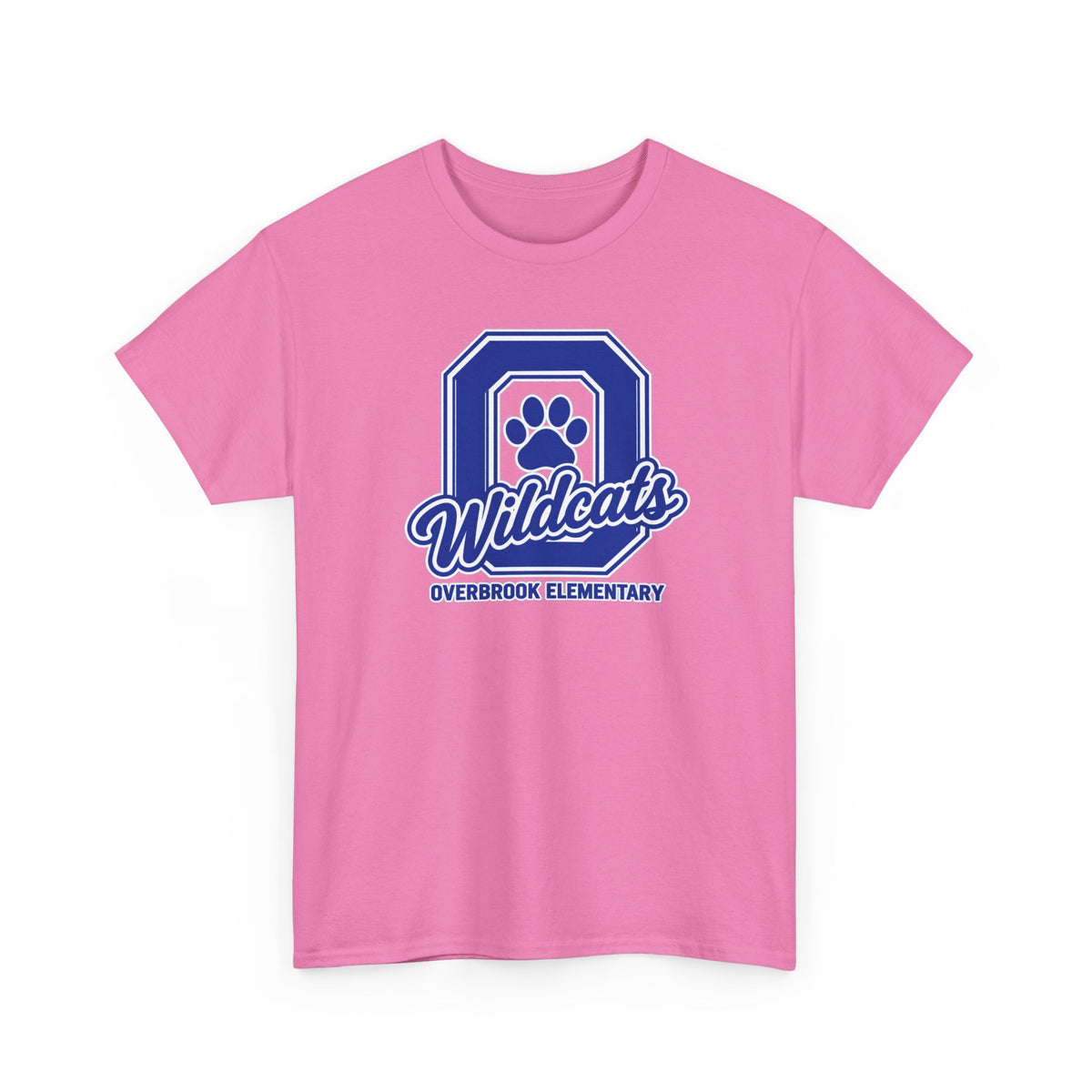 Adult Unisex Overbrook Elementary Wildcats Block Letter Graphic Gildan Classic Tee