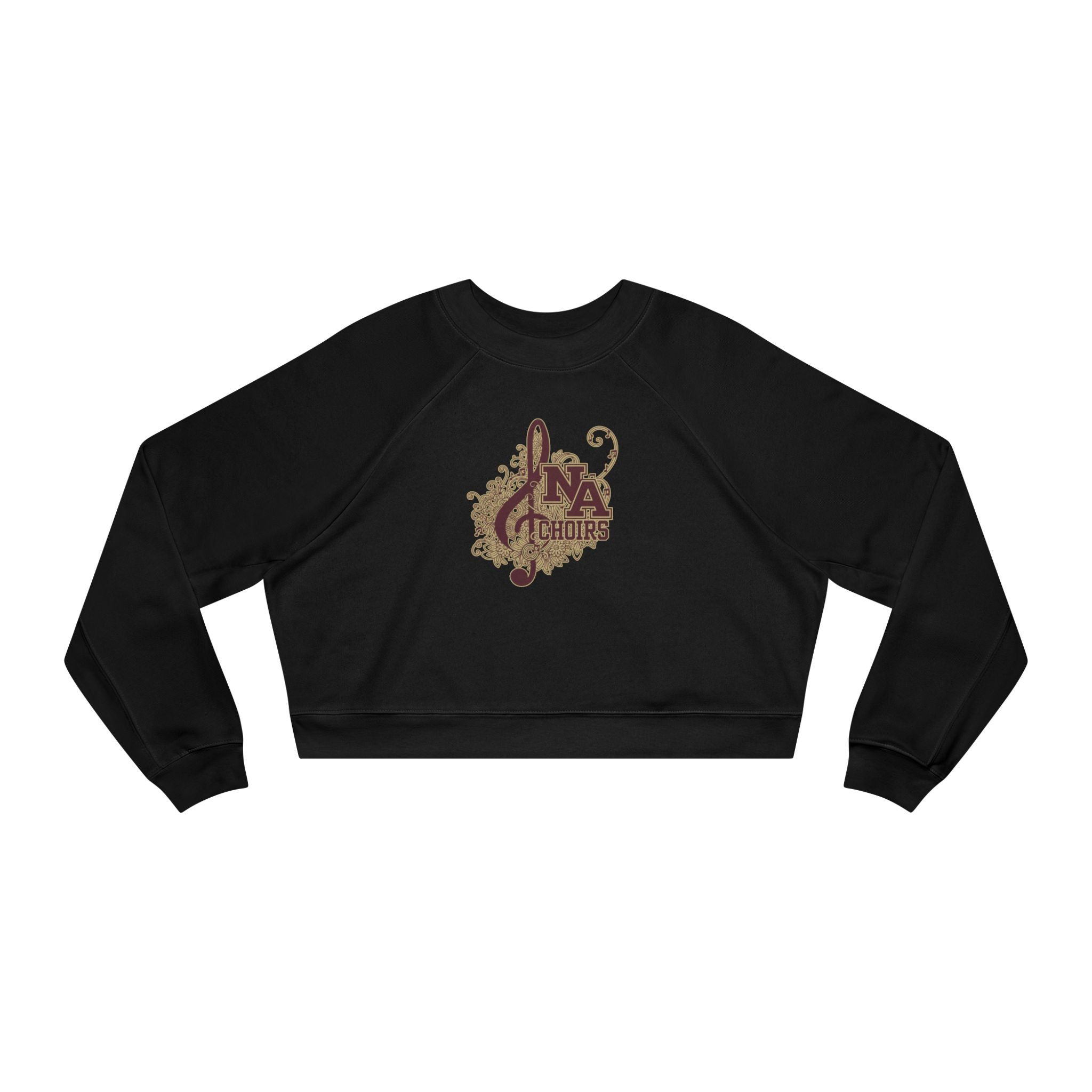 Women's Floral Medley Choirs Graphic Cropped Fleece Sweatshirt