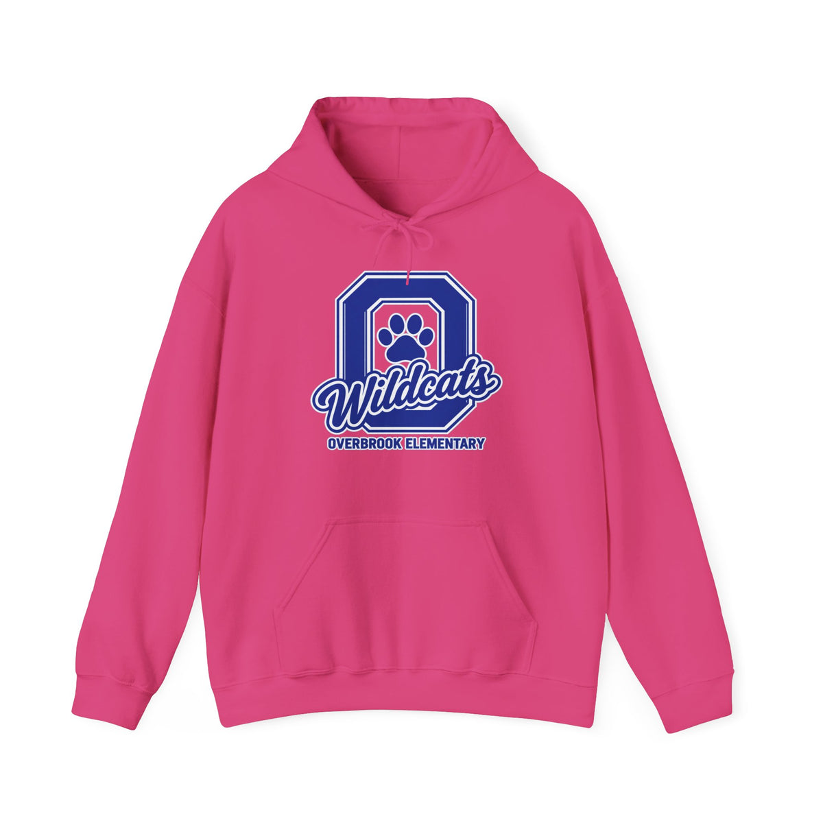 Adult Unisex Overbrook Elementary Wildcats Block Letter Graphic Hoodie