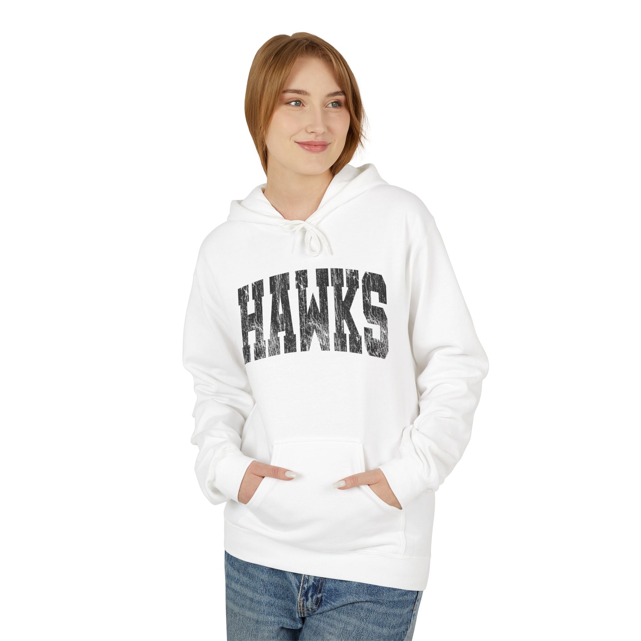 Adult Unisex Westerville Central Distressed Oversized Hawks Graphic Soft Style Hoodie