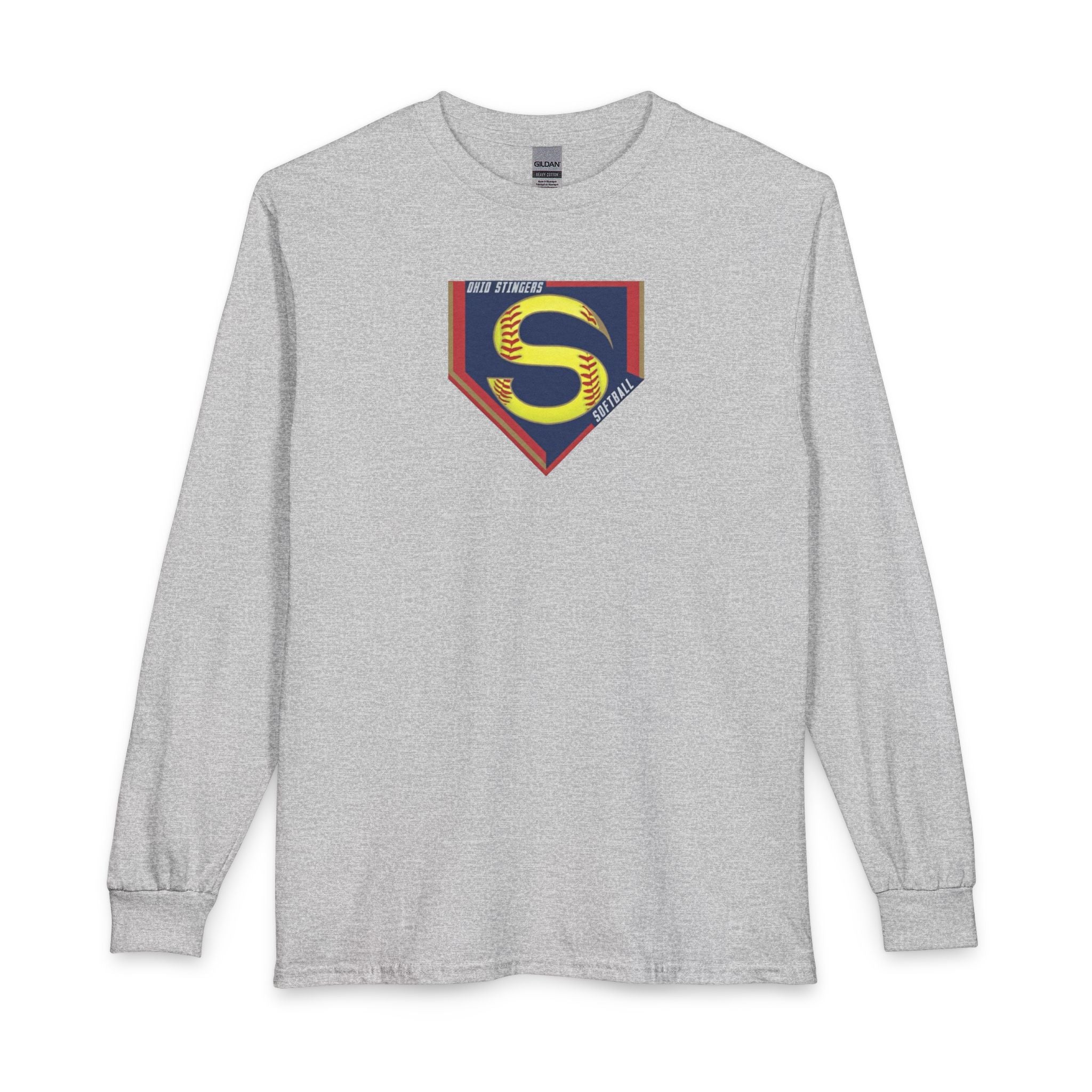 Adult Unisex Stingers Softball Logo Graphic Long Sleeve Gildan Tee