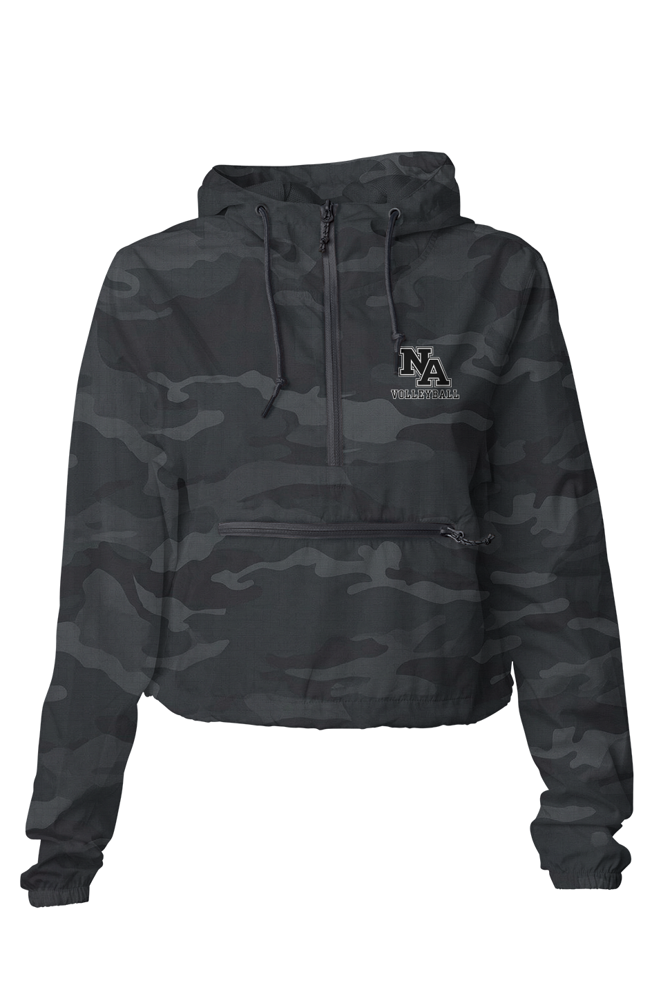 Black Camo Crop Windbreaker